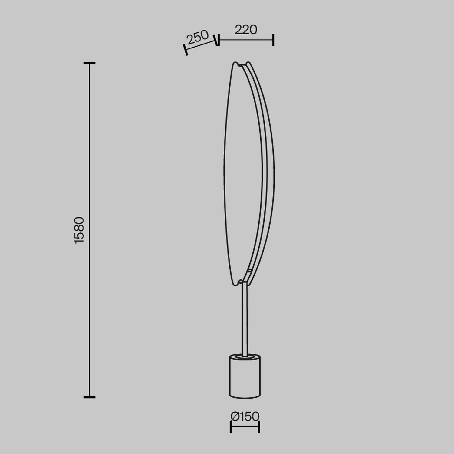 Lampadaire LED dimmable aluminium 158 cm en laiton EVA Besteck, Diagramm, Handlung