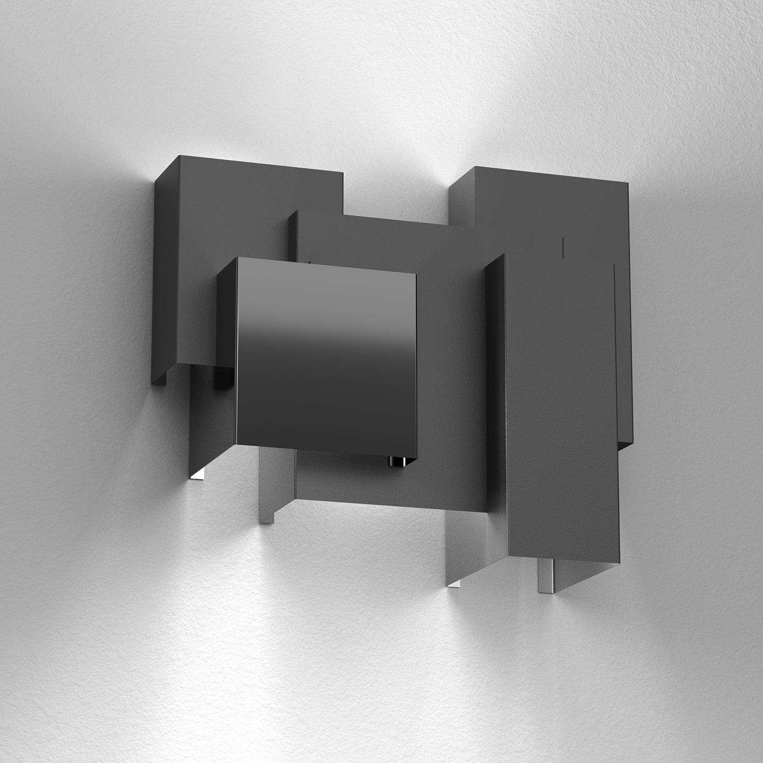 Applique Métal Noir L:36 cm G9 lumière indirecte Ablage, Architektur, Gebäude, Mauer
