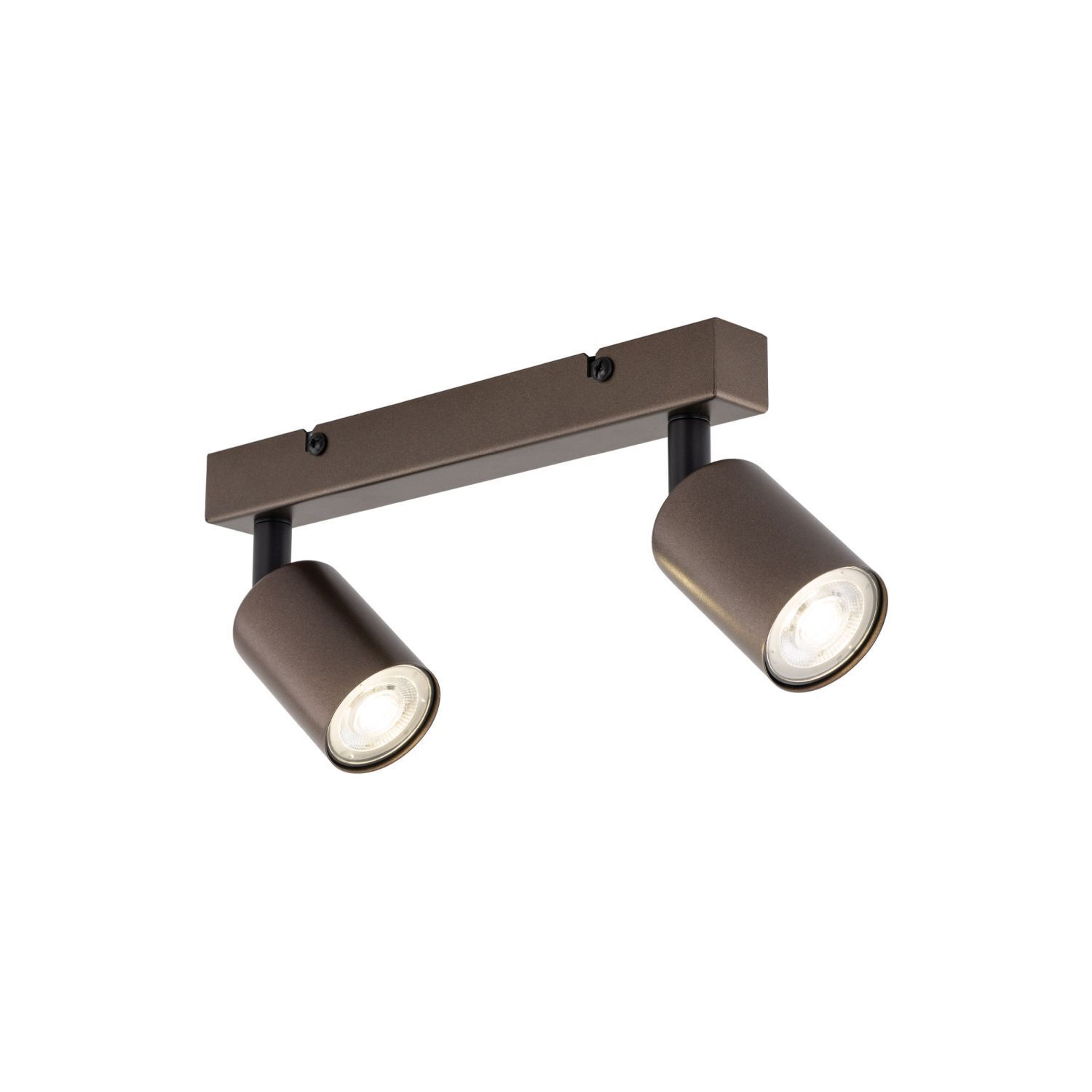 Spot de plafond métal brun 39 cm petit GU10 2 flammes LIDIA