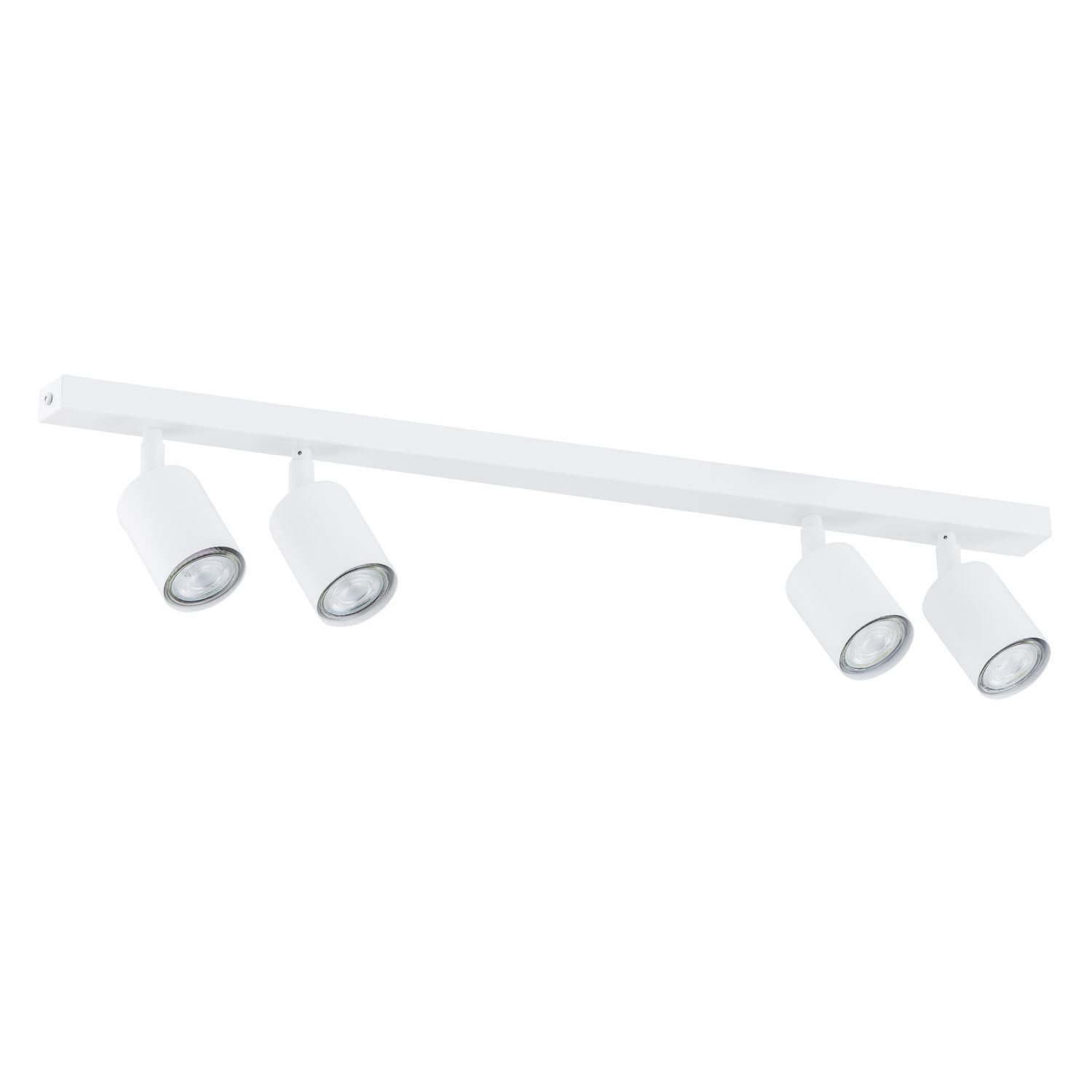 Plafonnier blanc 70 cm de long métal orientable GU10 4-flamme