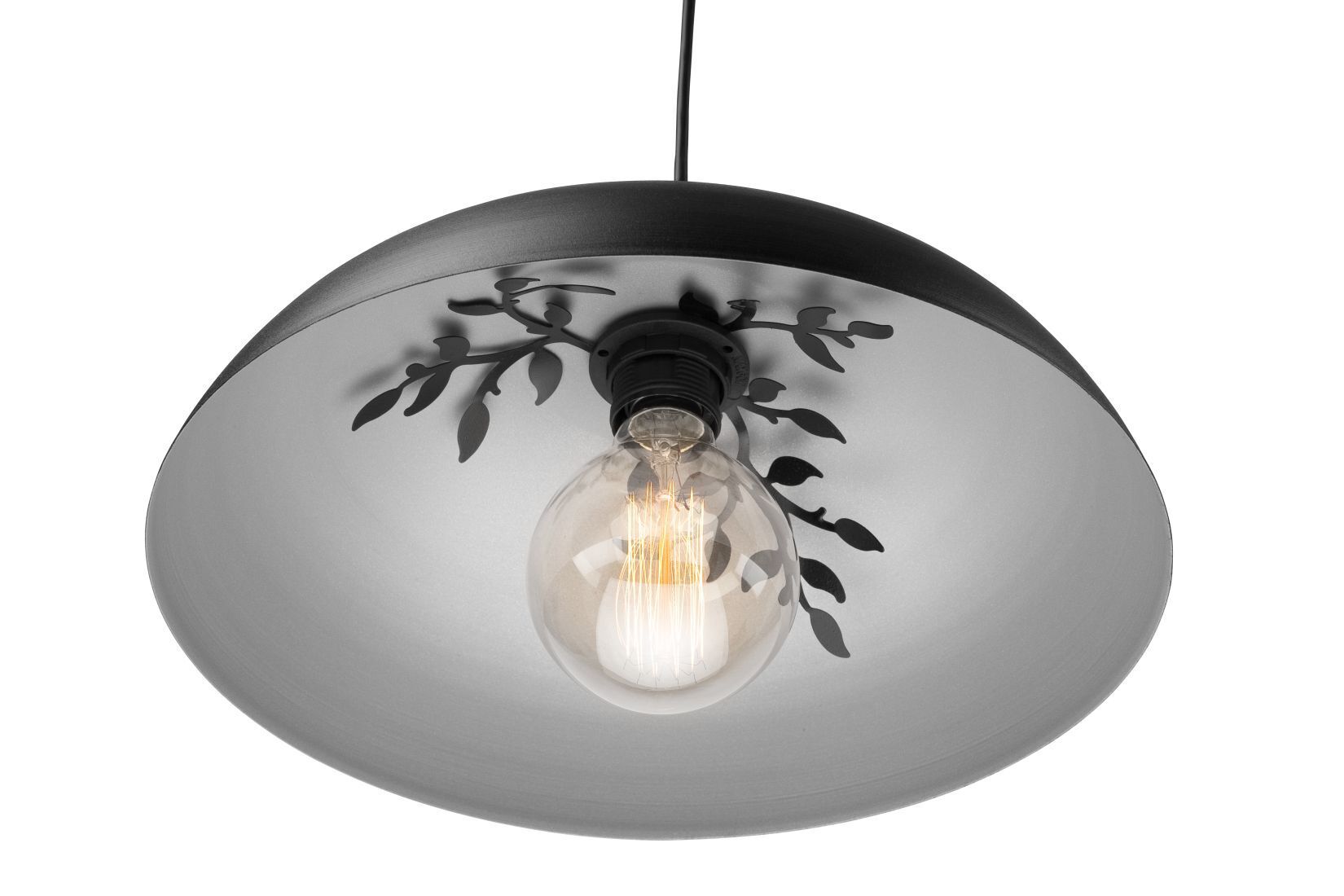 Lampe à suspendre rétro en noir argenté ronde table à manger