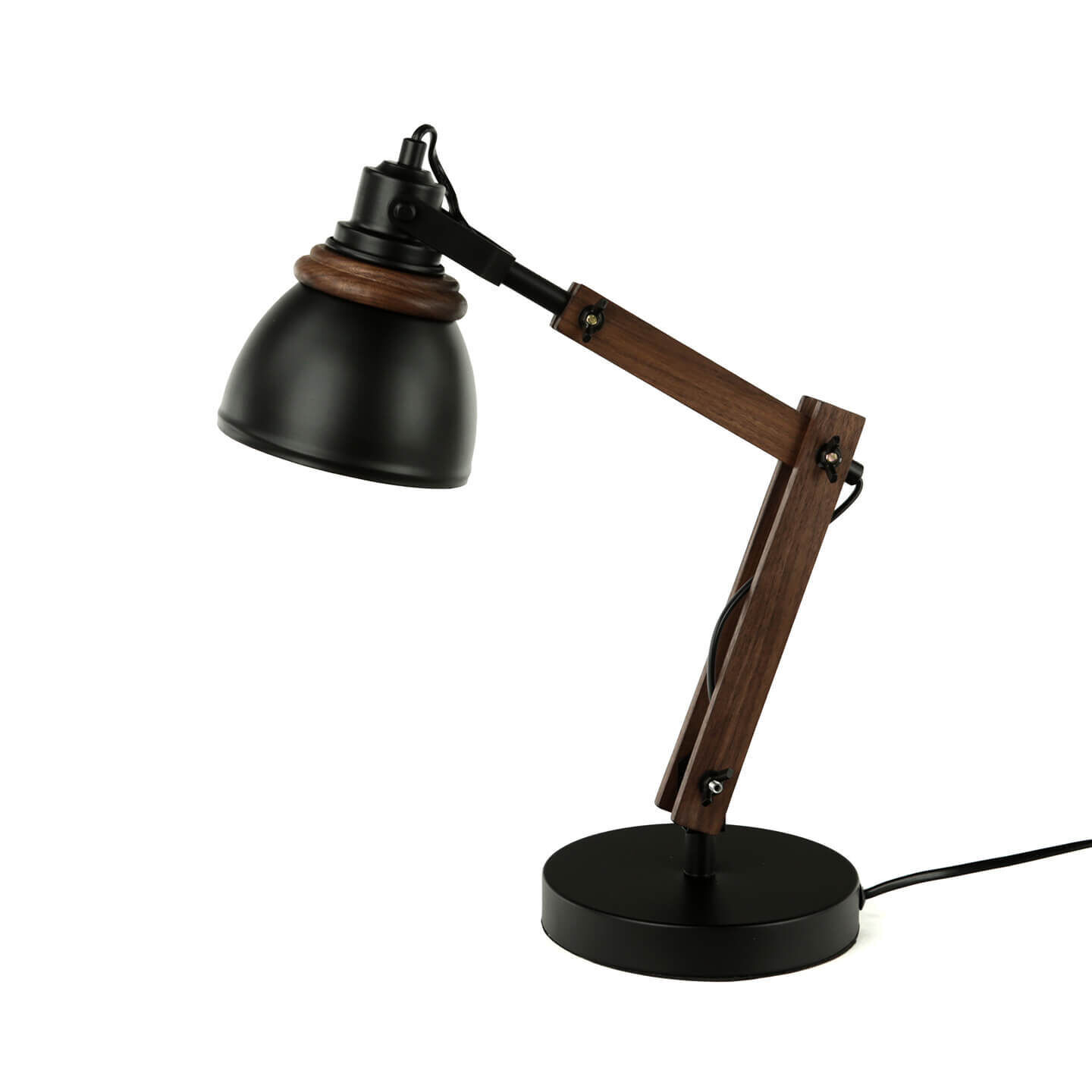 Lampe de bureau réglable Rétro Métal Bois E14