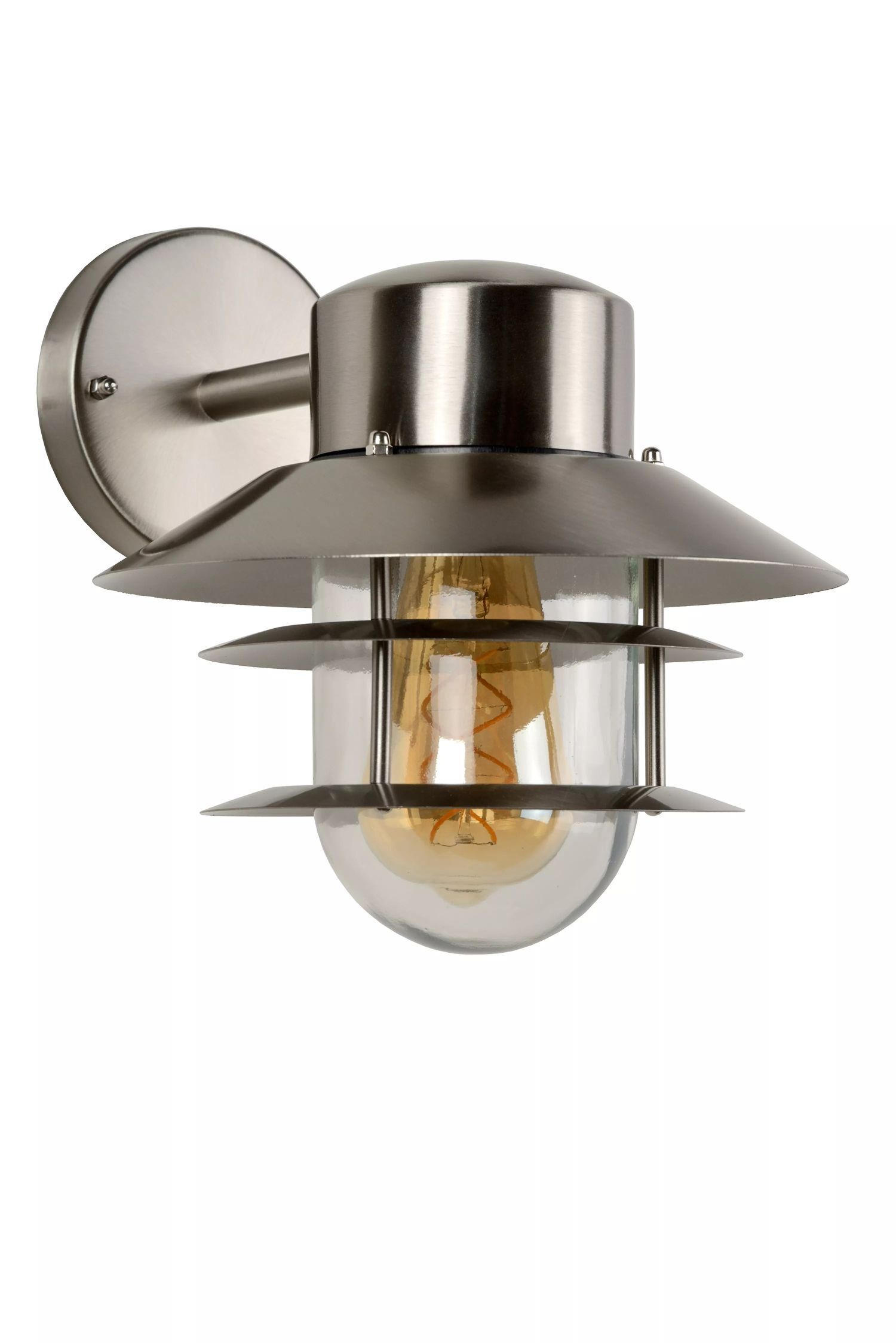 Lampe d'extérieur mur verre aluminium en chrome IP44 E27 balcon