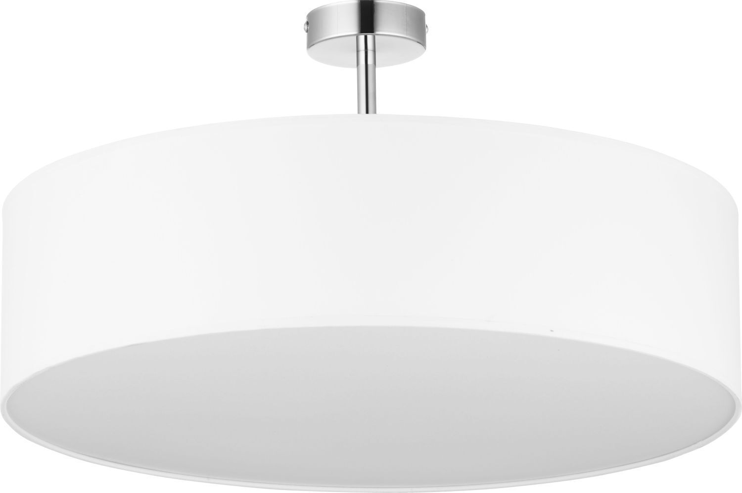 Plafonnier Blanc Chrome Ø60cm Lampe de salon