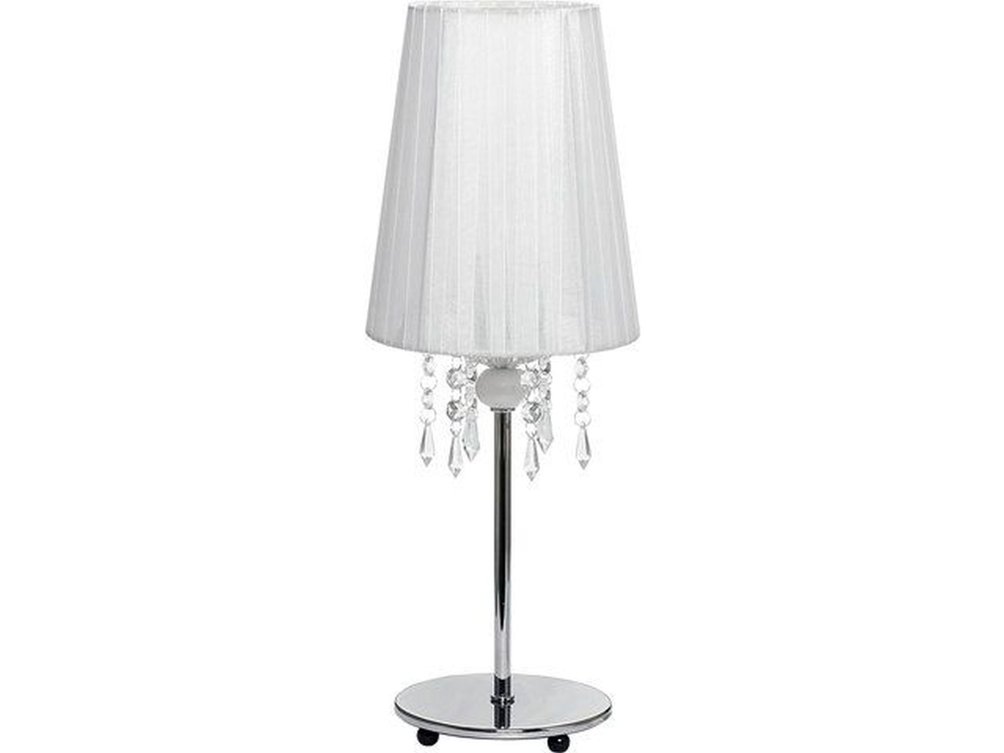 Lampe de table blanche avec abat-jour en tissu