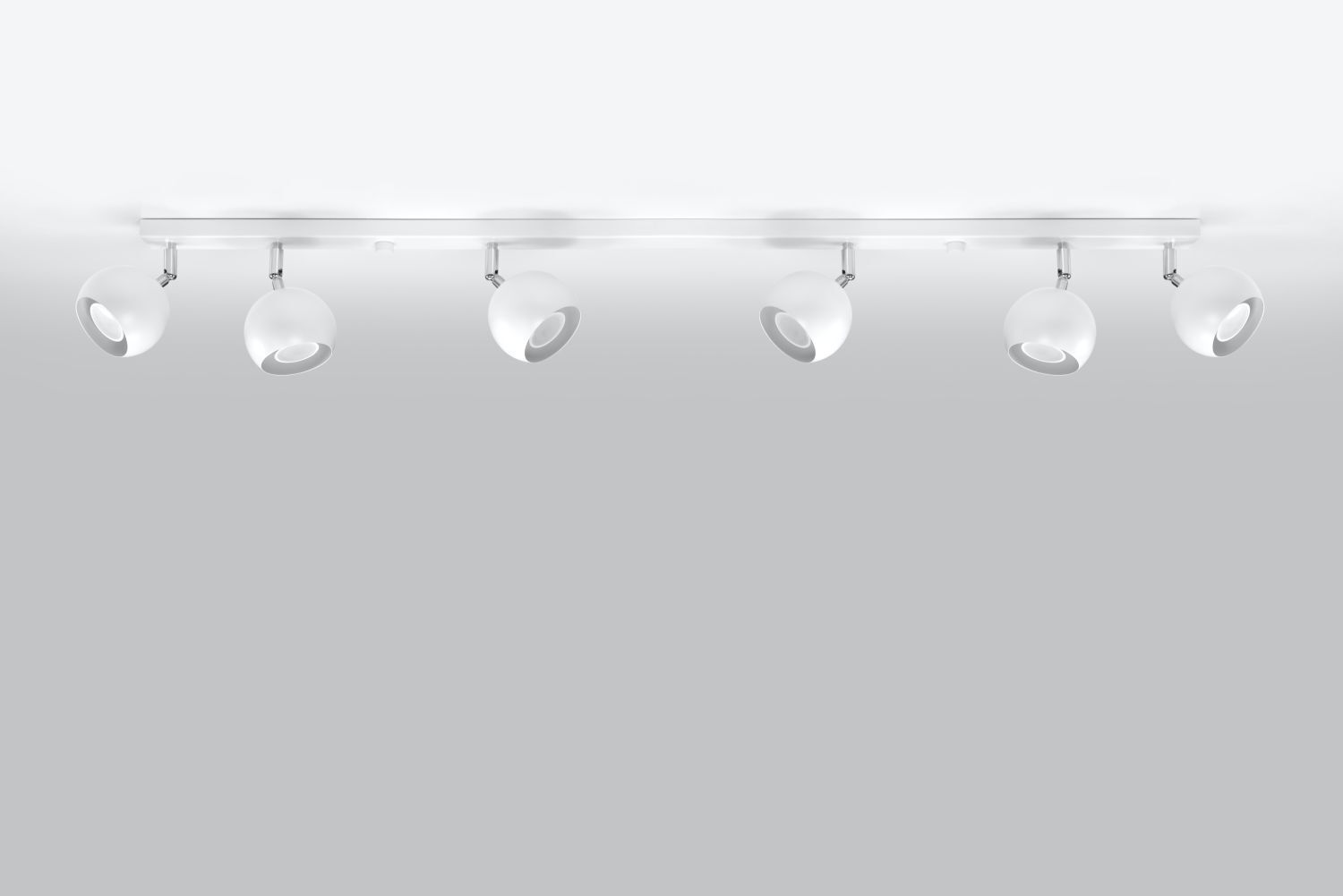 Grand plafonnier blanc 120 cm de long 6x GU10