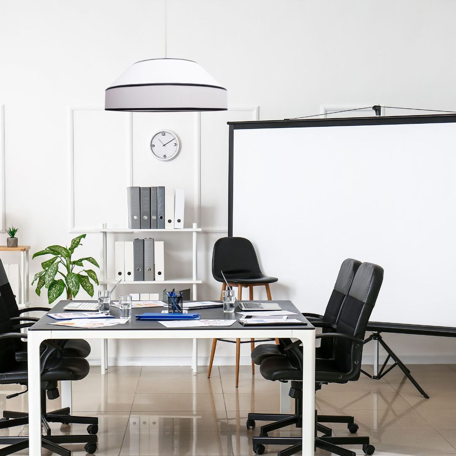 Suspension ronde en coton blanc E27 L:45 cm