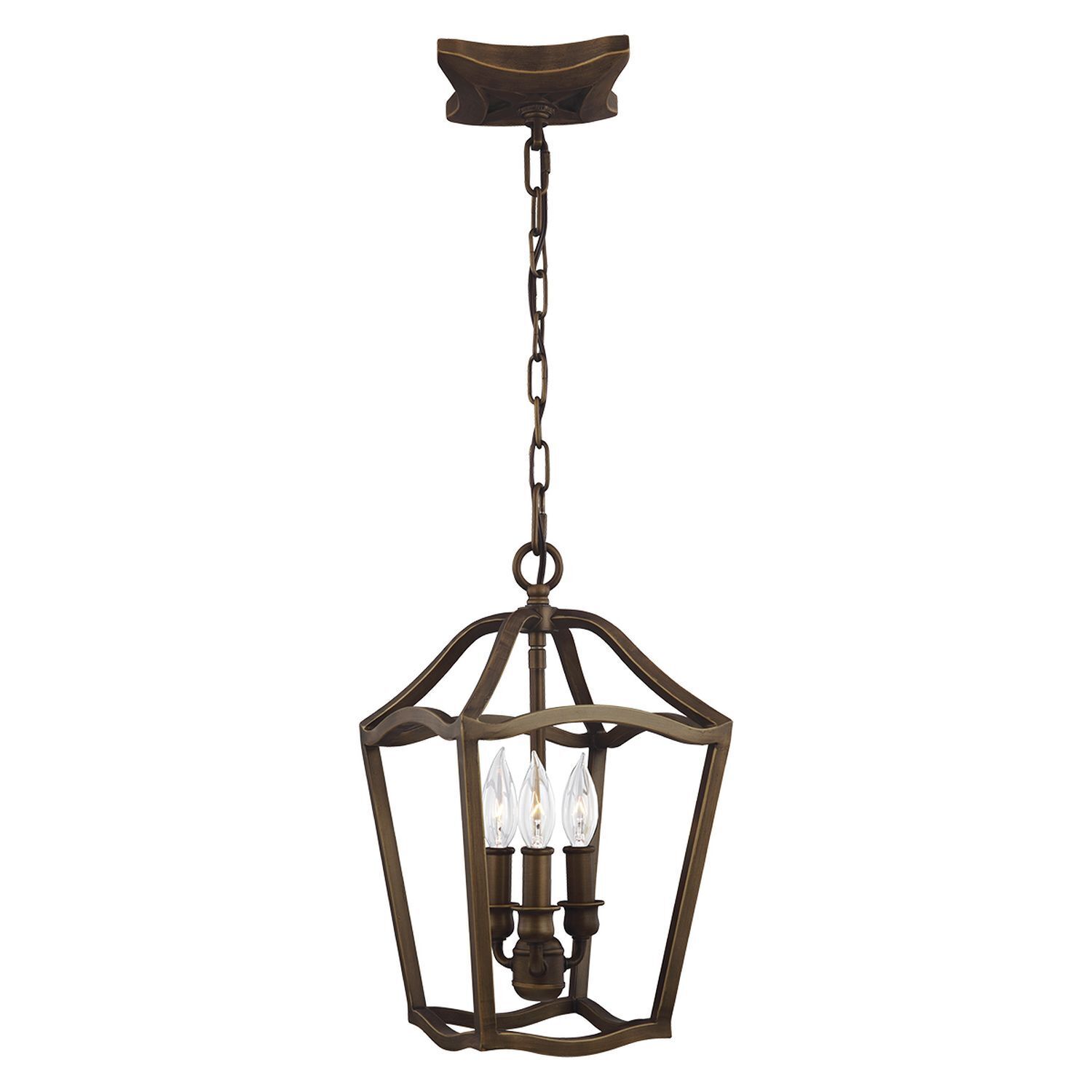 Lampe à suspendre Métal Vintage Rustique en laiton antique