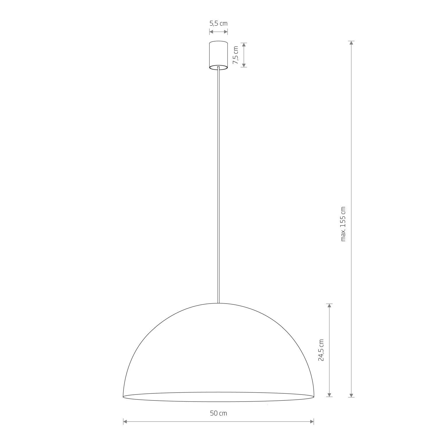 Lampe à suspendre cuivre mat Ø 50 cm 4x GX53 métal