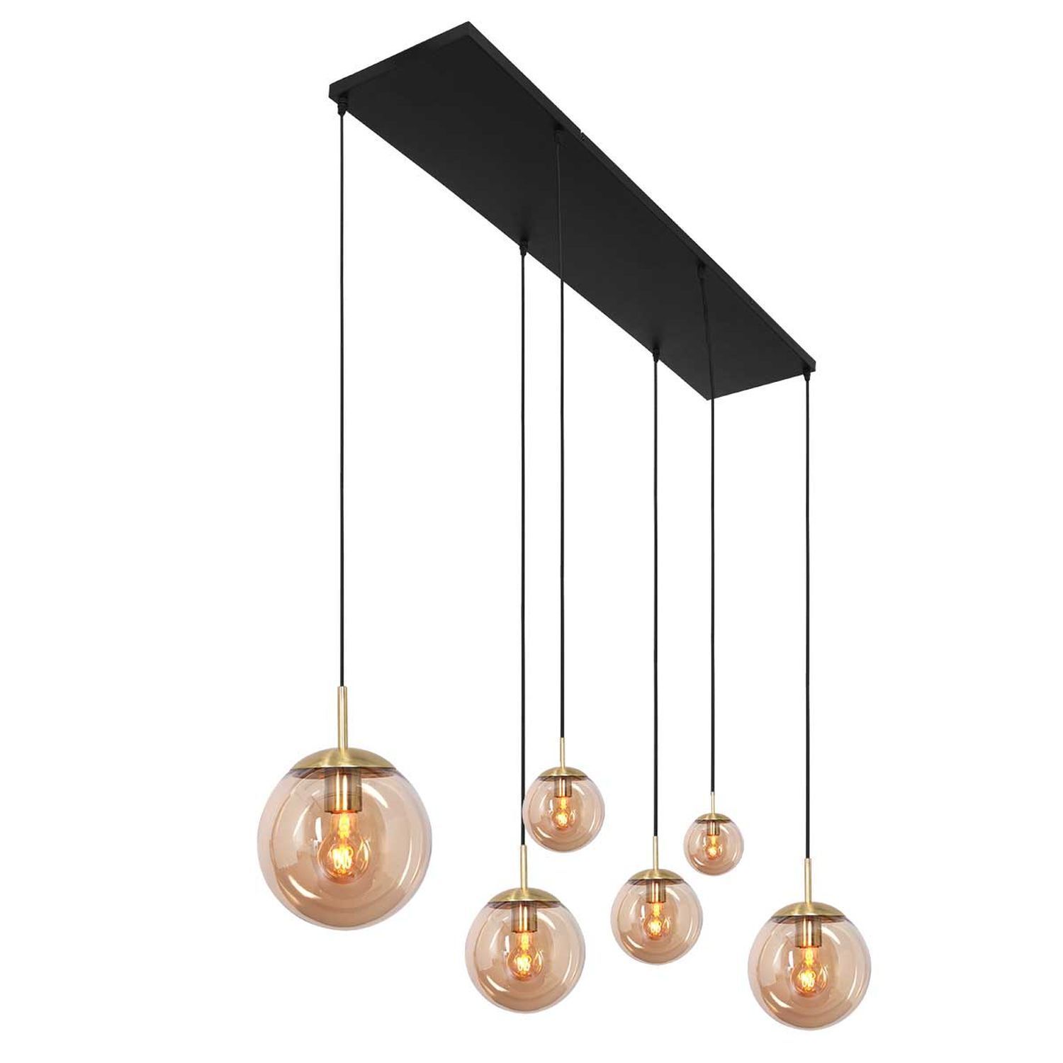 Longue lampe à suspendre Verre en ambre 120 cm E27 Moderne