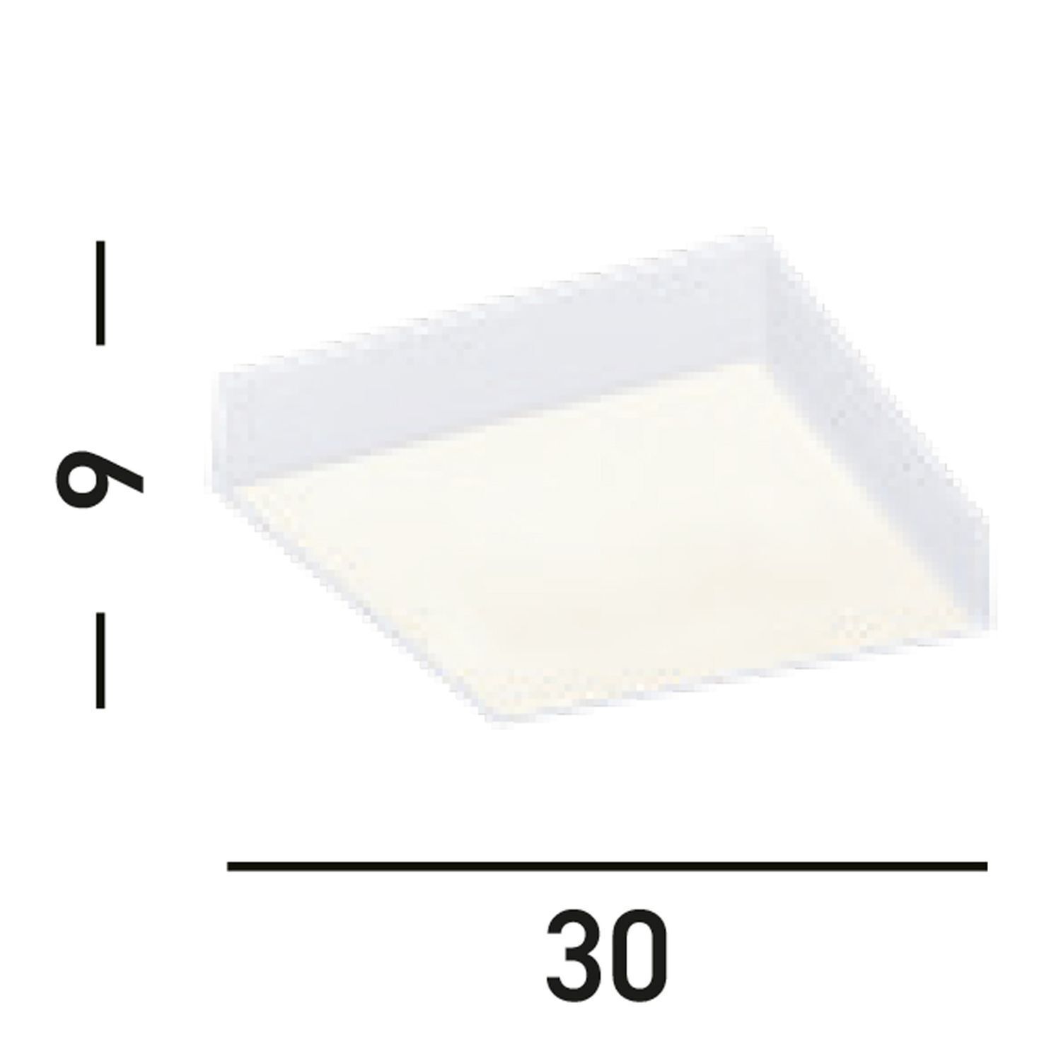 Lampe de plafonnier LED Aluminium 16 W 3000 K IP44 L:30 cm Blanc