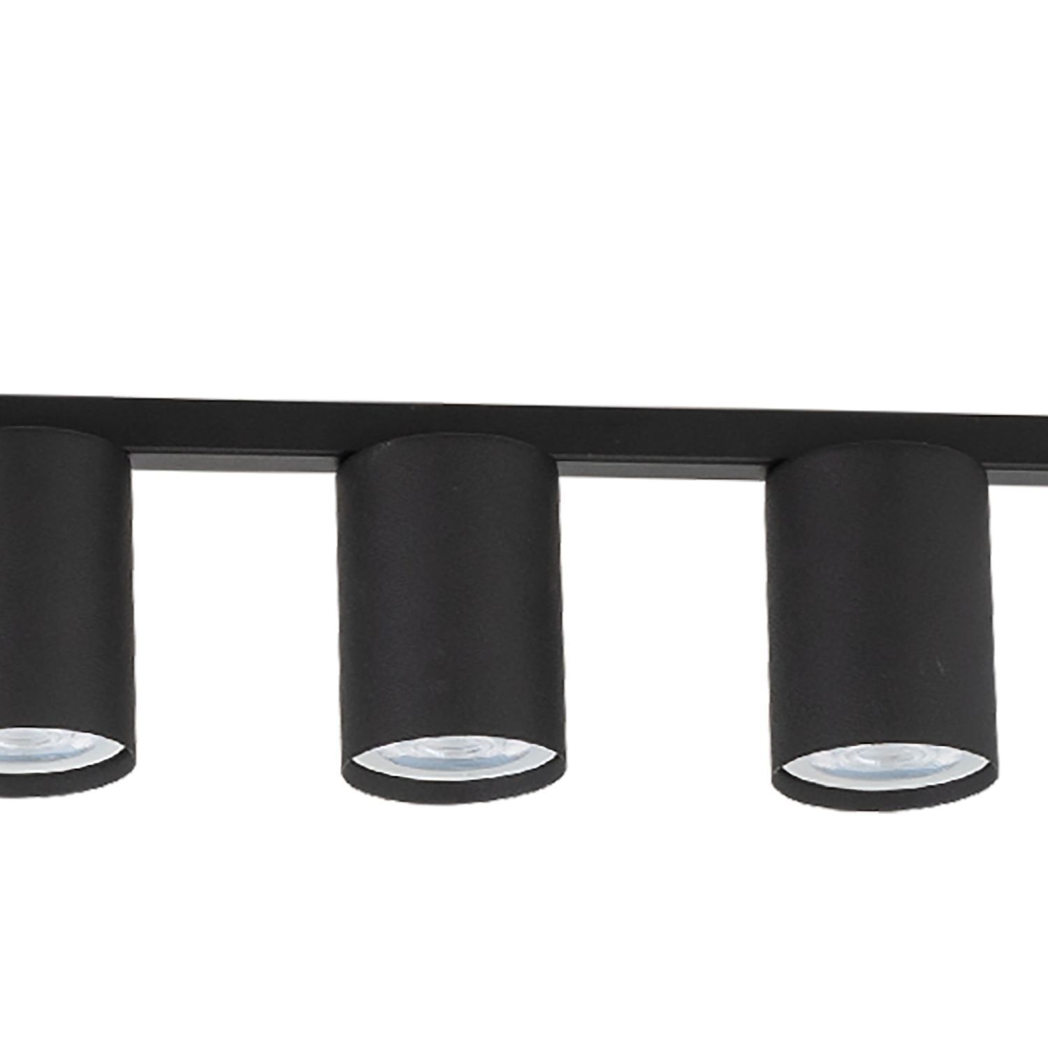 Plafonnier métal noir long 100 cm plat 4 flammes