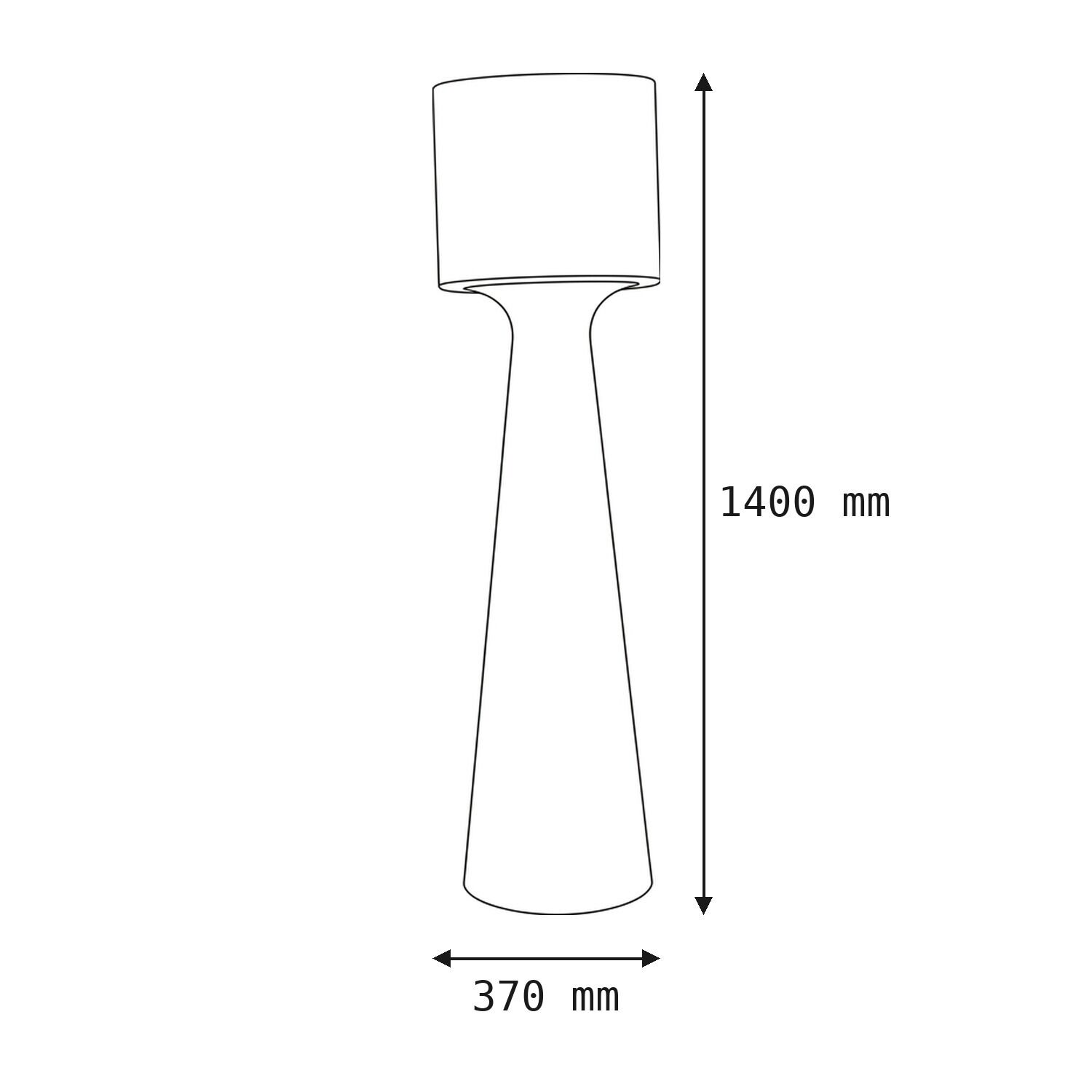 lampe, standlampe, zeitgenössisch, pedestal, abmessungen-1400mm