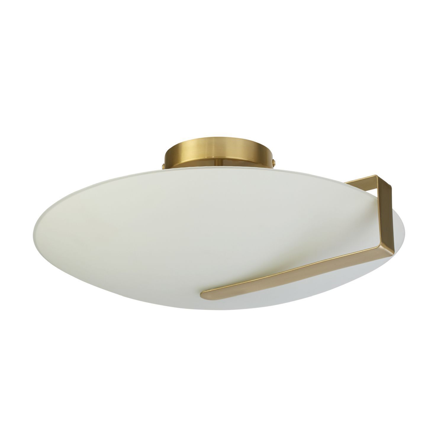 Lampe de plafonnier verre métal E27 Ø40,5 cm rond en or blanc