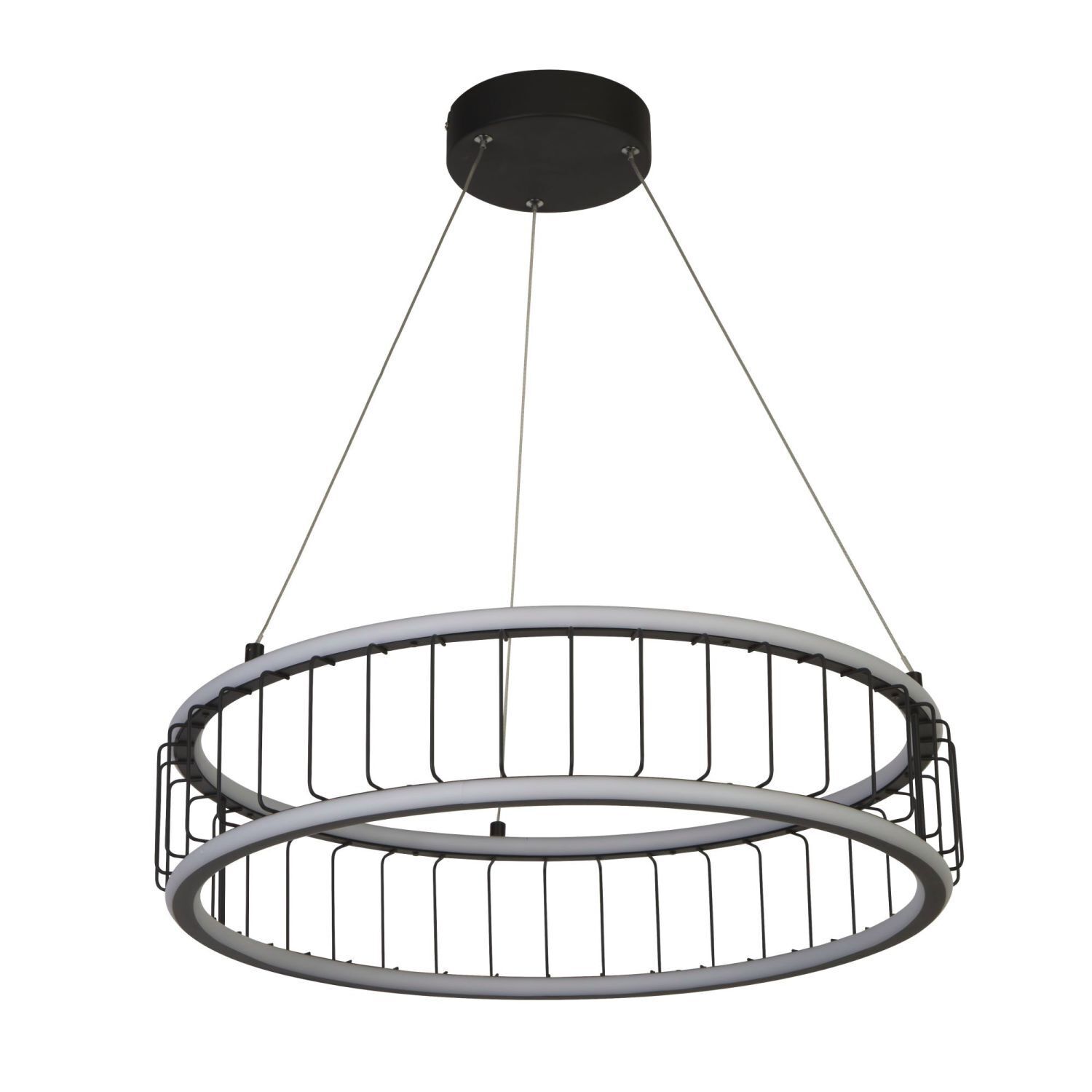 Lustre LED Bœuf Noir Blanc D : 57,5 cm Métal 3000 K