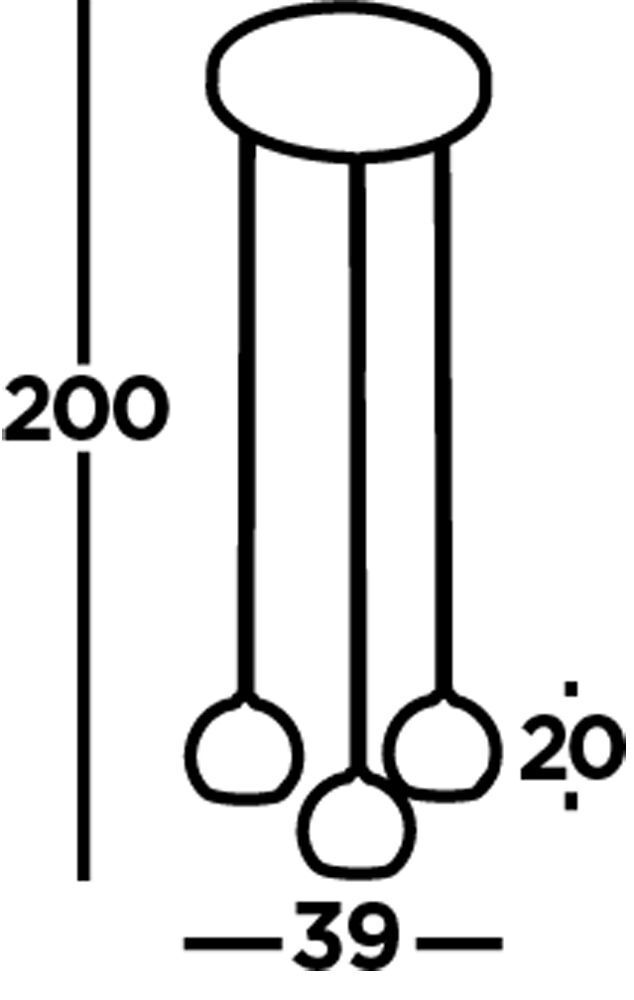 Lampe à suspendre 3 flammes Noir GU10 Ø 39 cm Métal Lampe à suspendre 3 flammes Noir GU10 Ø 39 cm Métal
