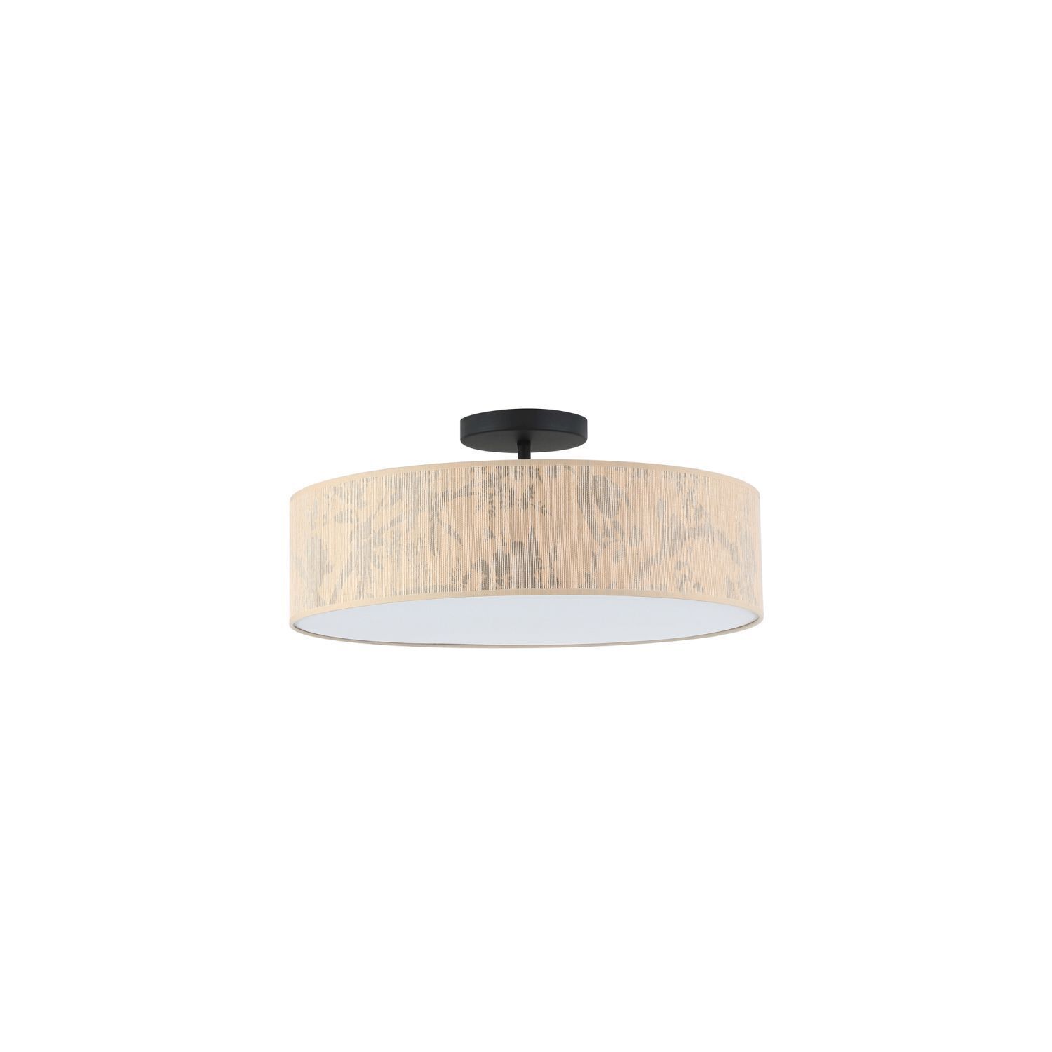 Dekorative Deckenleuchte Bambus Muster E27 3-flammig Deckenleuchte, Schirm beige, Metallhalter, Rund, Deckenlampe