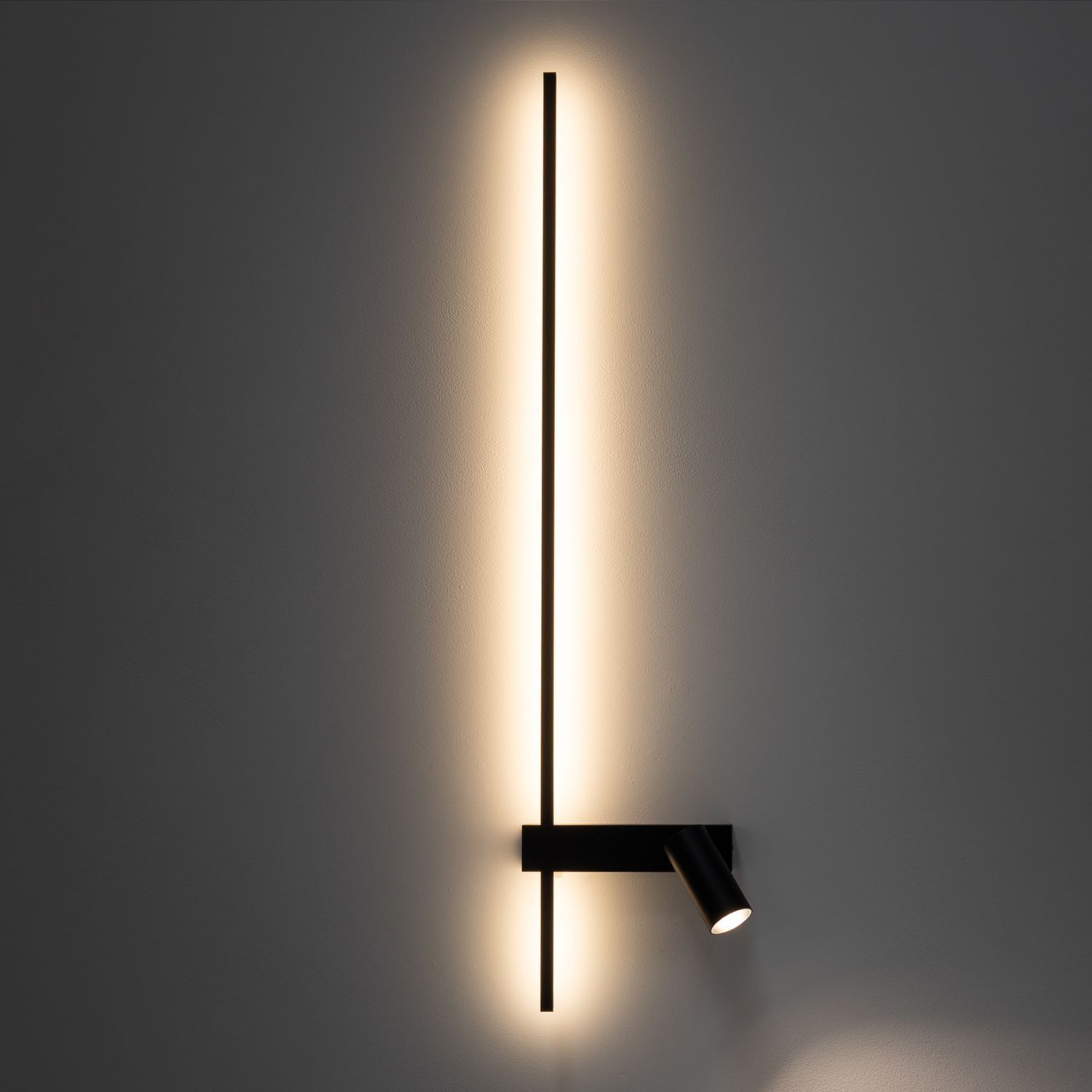 Applique LED noire aluminium GU10 H:80 cm indirecte