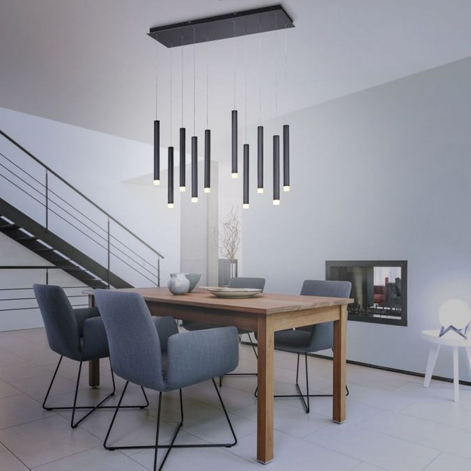 LED Hängelampe Metall 3000 K warmweiß 550 lm Schwarz Speisesaal, Esstisch, Drinnen, Tabelle, Innenarchitektur