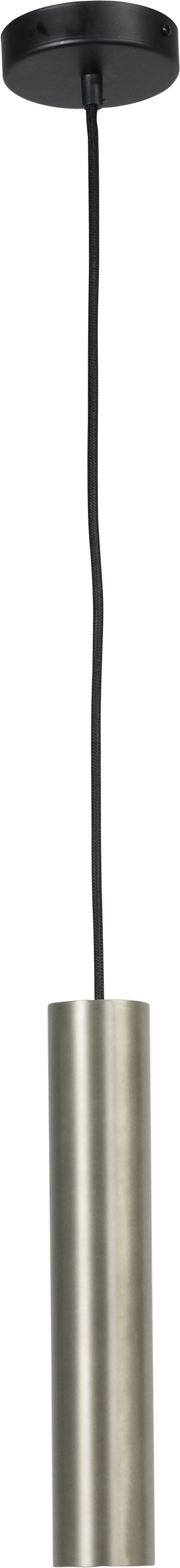 Lampe à suspendre étroite Métal Cylindre Ø5,4cm Nickel Noir
