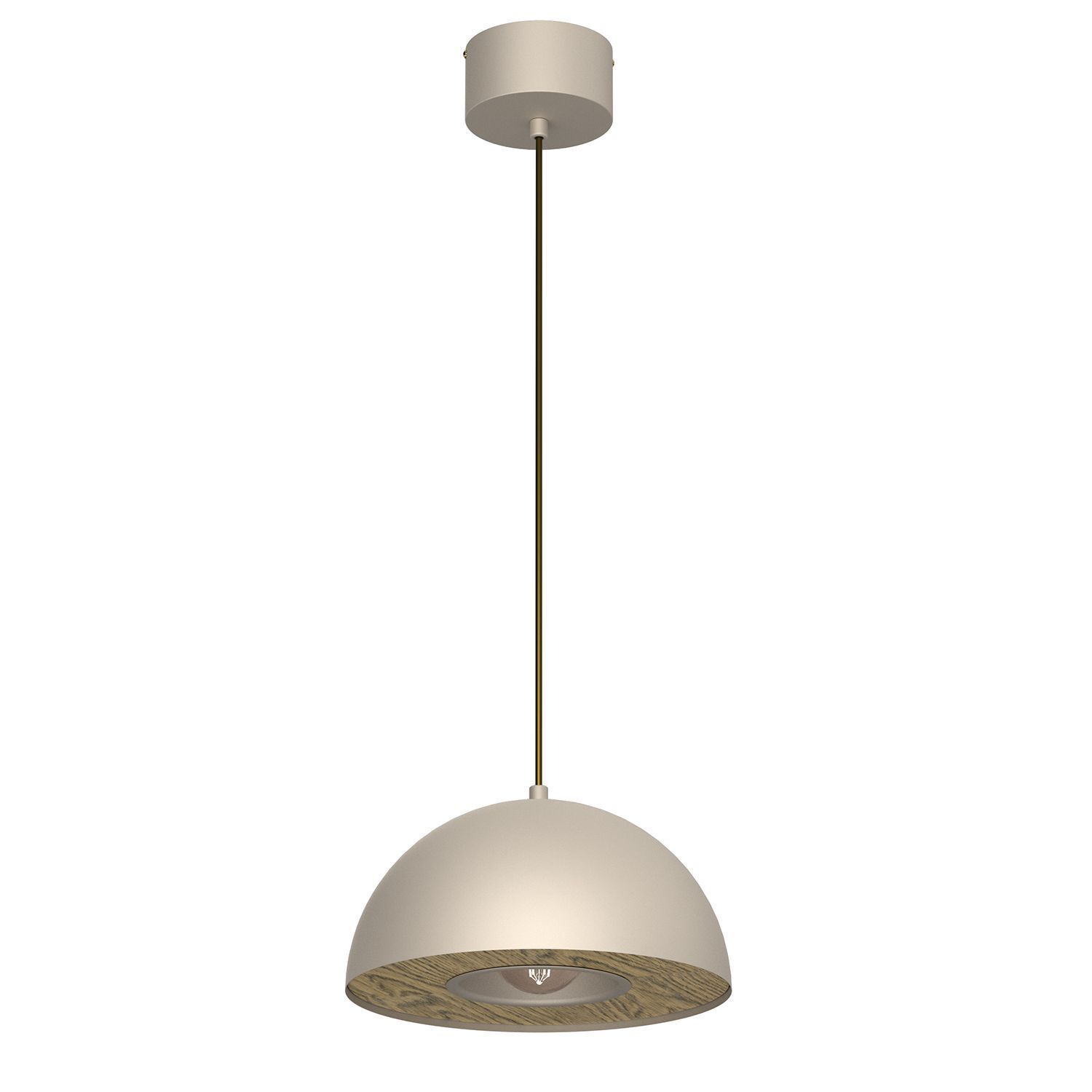 Suspension ronde métal beige Ø28 cm E27 Loft