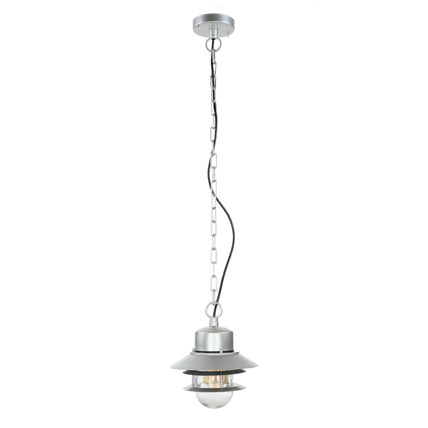 Außenlampe Edelstahl E27 IP44 in Silber Maritim Lampe, Kronleuchter