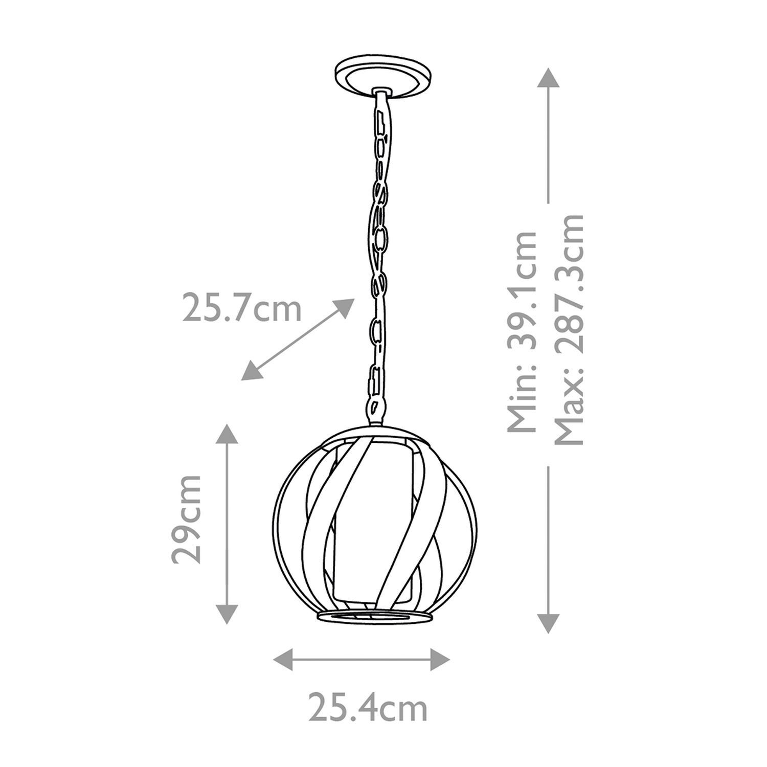 Lampe d'extérieur verre métal E27 IP44 H : max. 287,3 cm Moderne