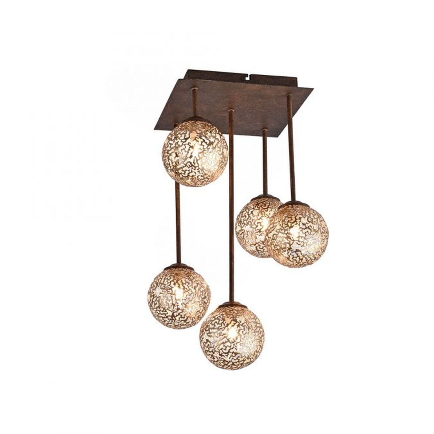 Lampe de plafonnier rustique métal G9 L:27 cm Boules or