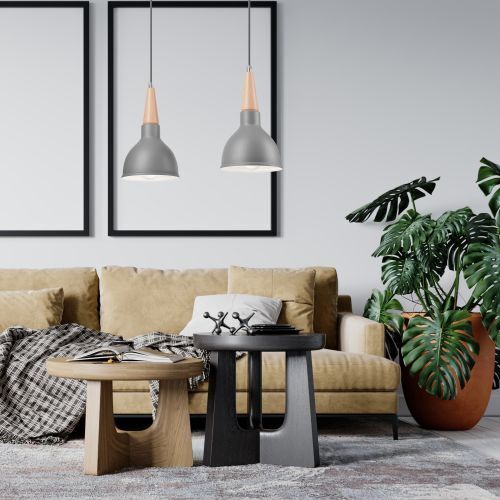Elégante lampe à suspendre LAILA Gris Scandinave