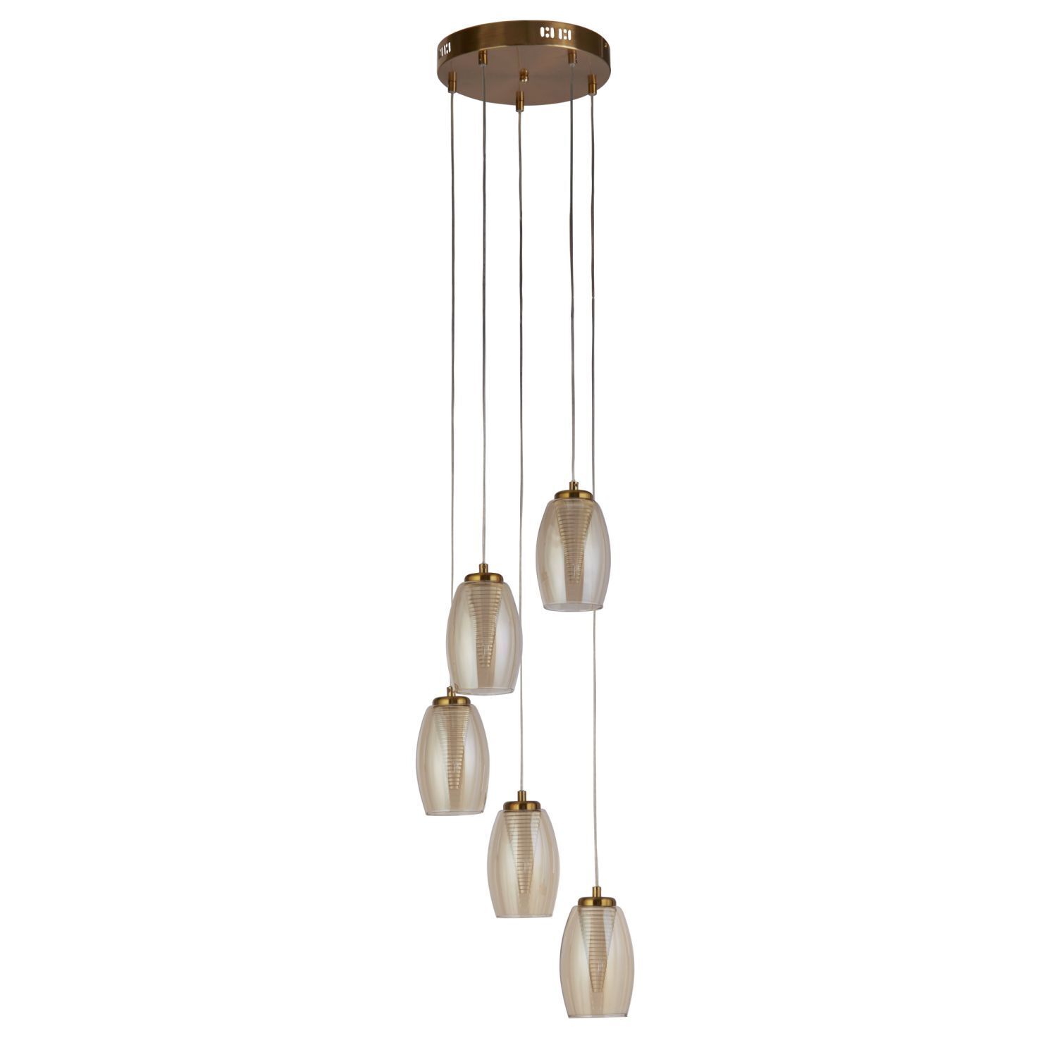 Suspension LED Ø 35 cm H : max. 1,5 m Bronze Crème 3000 K