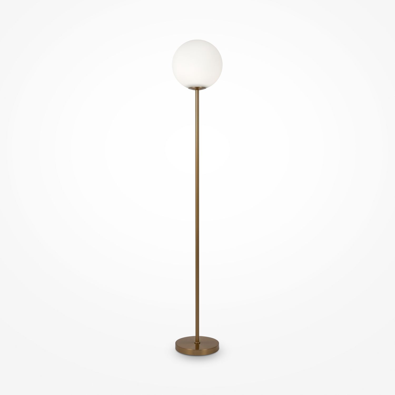 Lampadaire métal verre hauteur 155 cm en laiton blanc E27