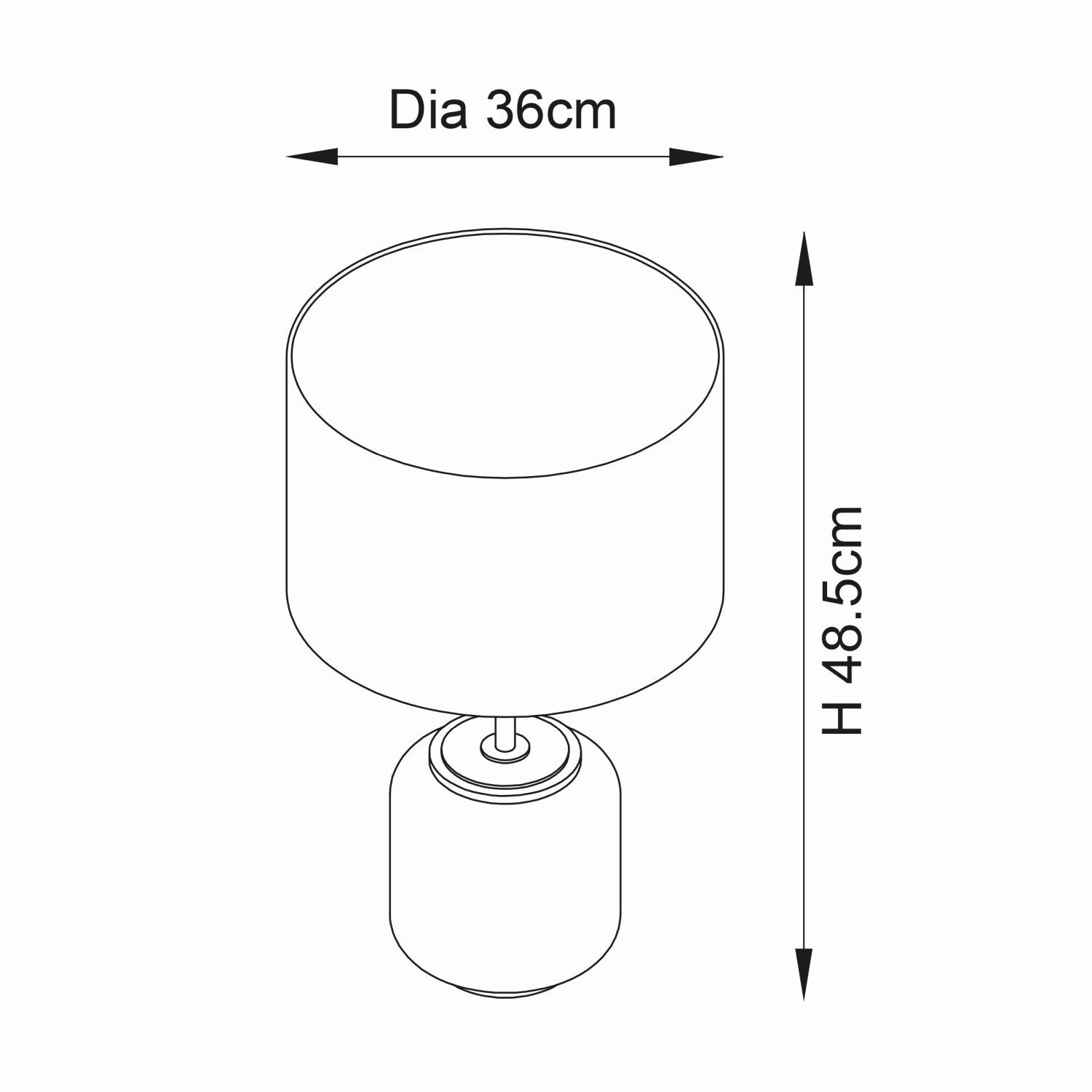 Lampe de table bleu or 48,5 cm de haut tissu verre métal E27