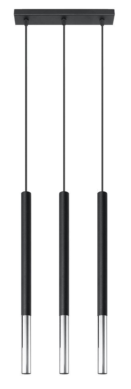 Suspension GALKA 3 flammes orientables noir chrome