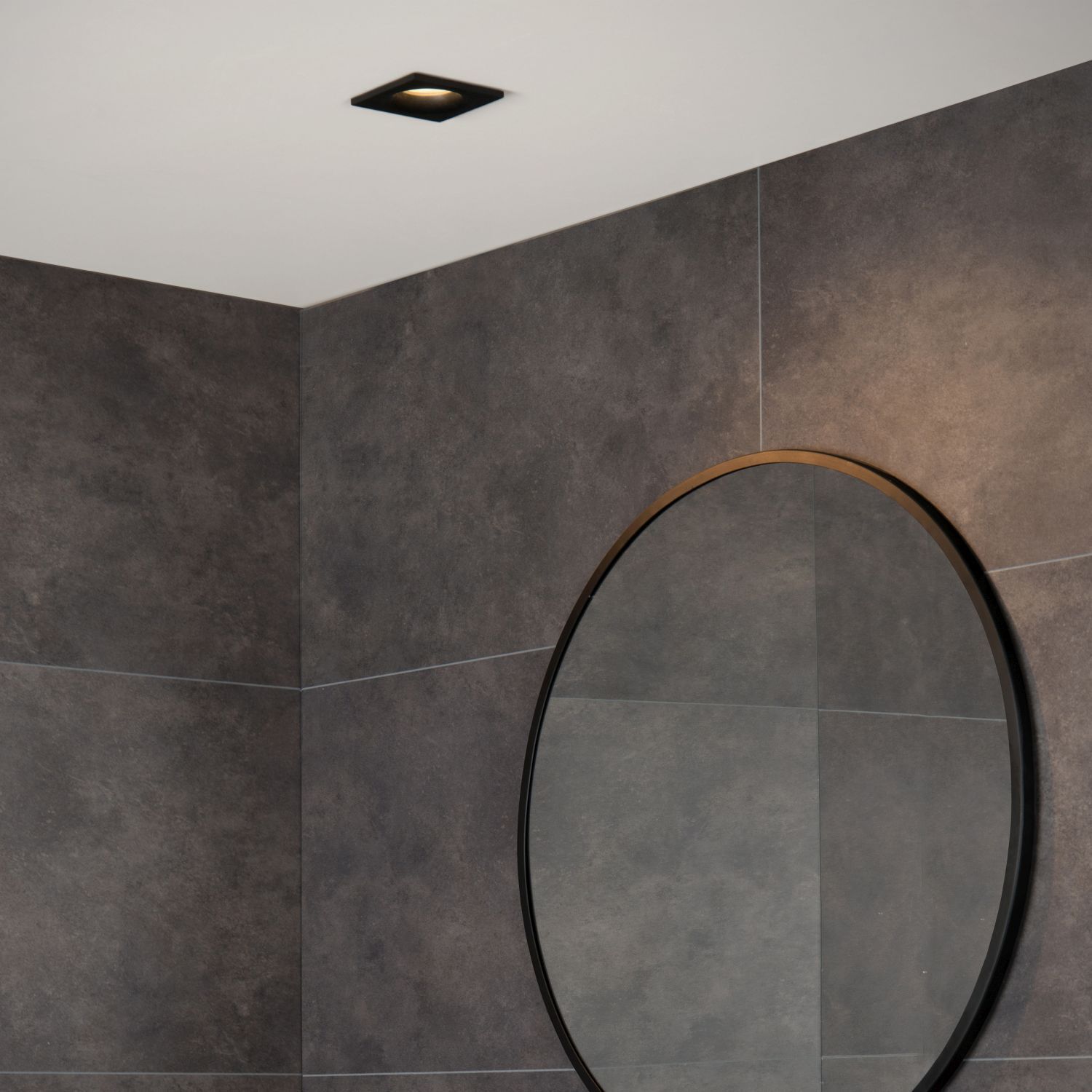 Einbaustrahler Schwarz GU10 B:8 cm quadratisch Drinnen, Innenarchitektur, Architektur, Gebäude, Mauer