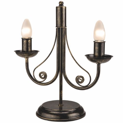 Lampe de table Métal Noir Rustique H:36cm Antique