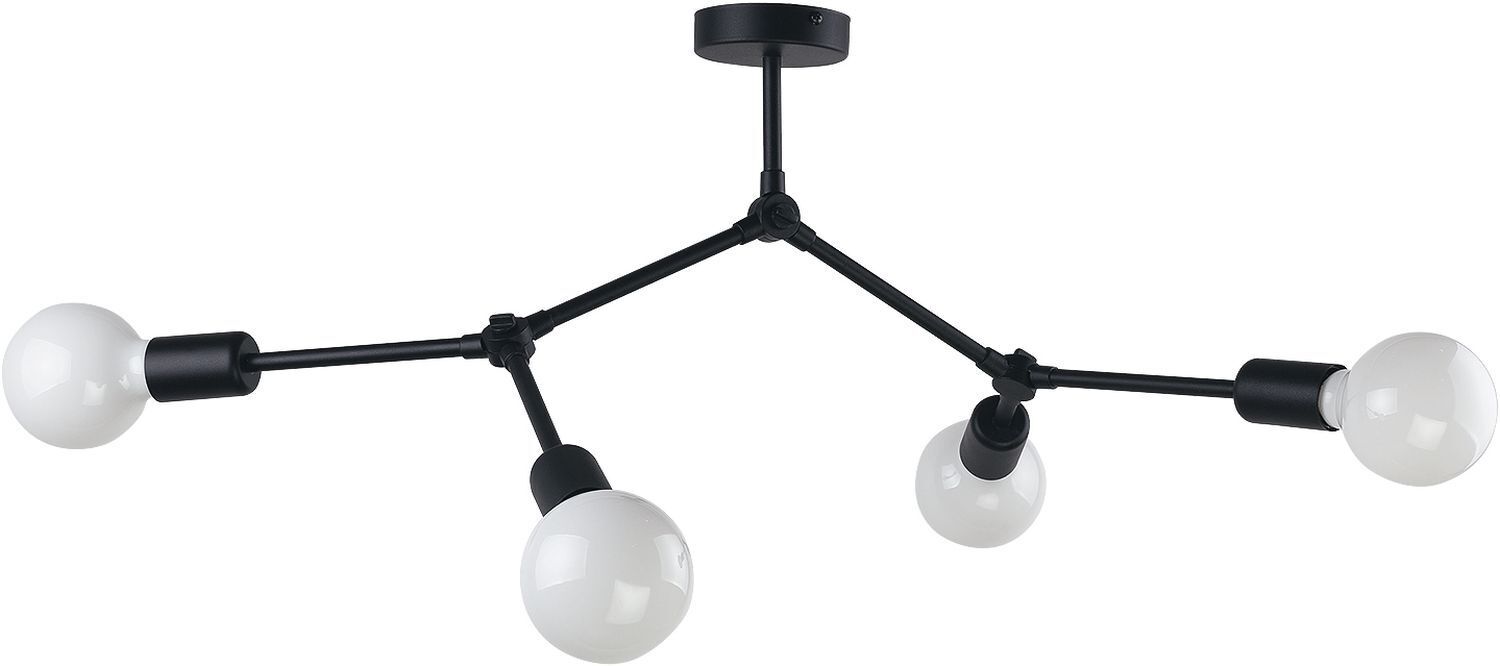 Plafonnier noir 4xE27 Salon Lampe AARON
