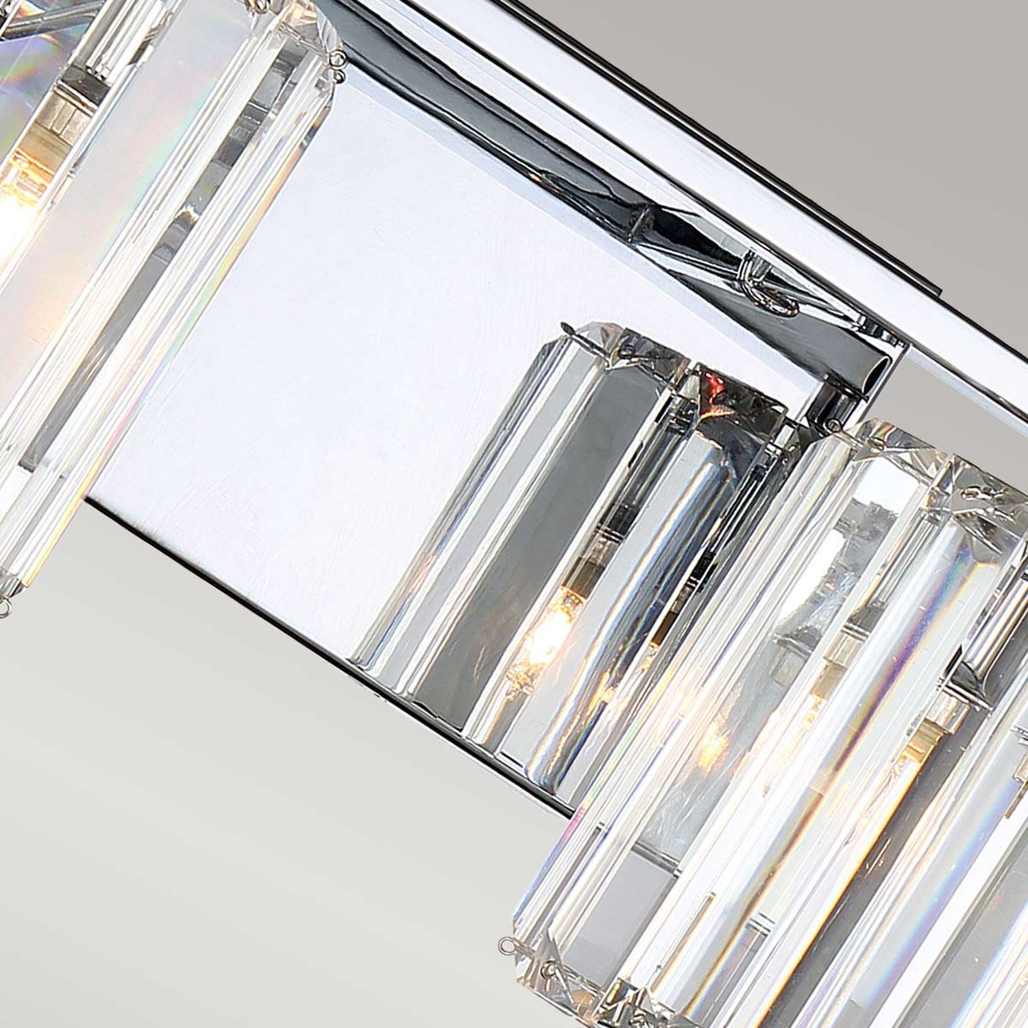 Lampe de salle de bain cristal 34,3 cm de large IP44 avec 2x LED G9