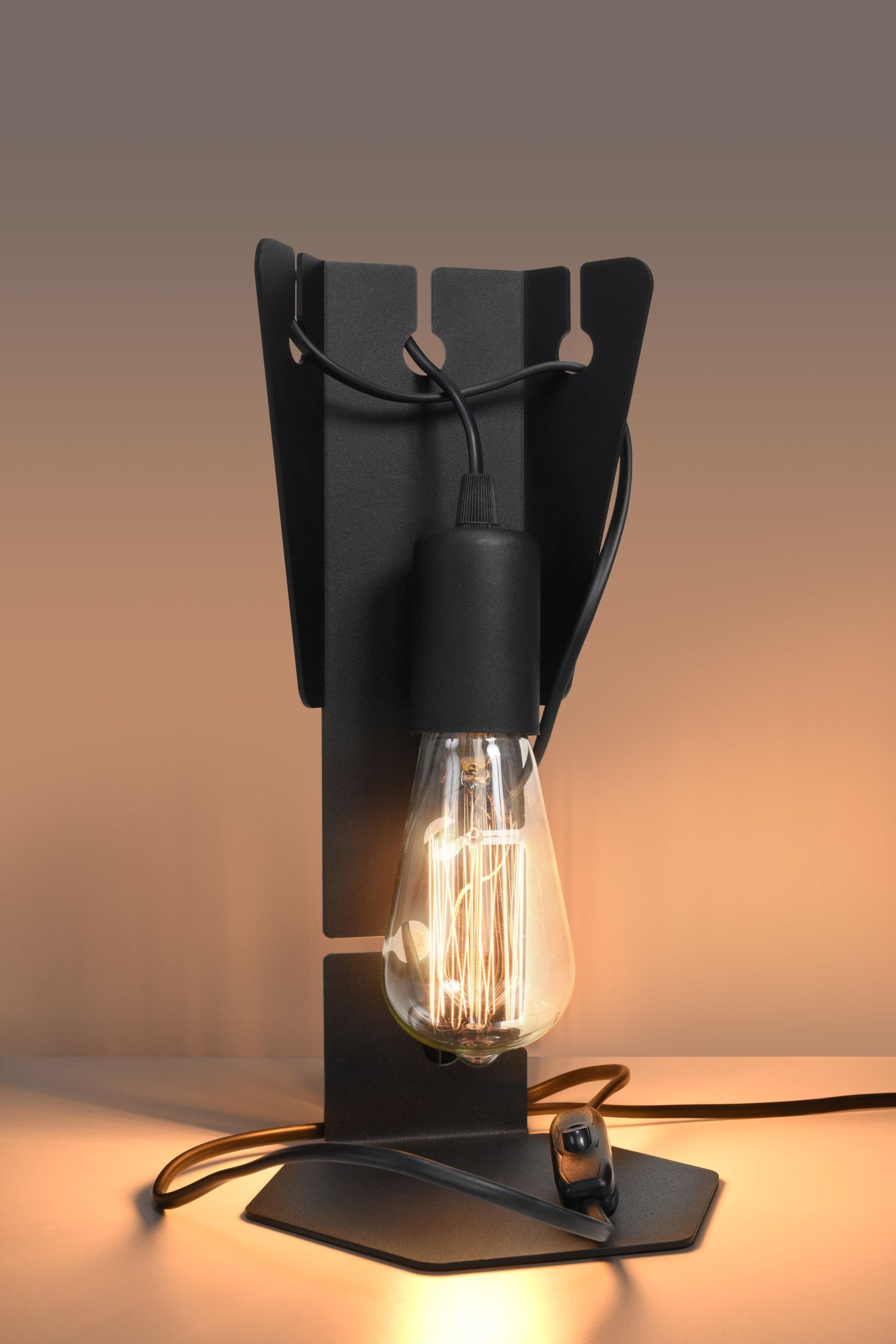 Lampe de table métal noir 31 cm petit décoratif E27