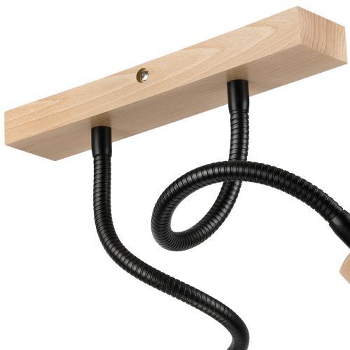 Plafonnier KASSIDY Noir Bois Moderne flexible