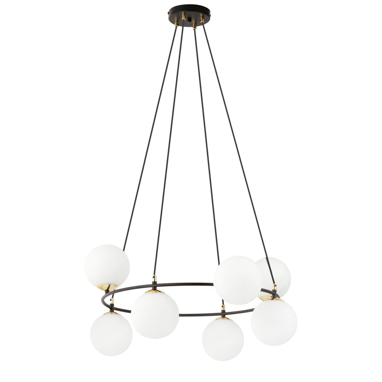 Suspension verre métal Ø 75 cm rond E14 7-flamme BRUNO