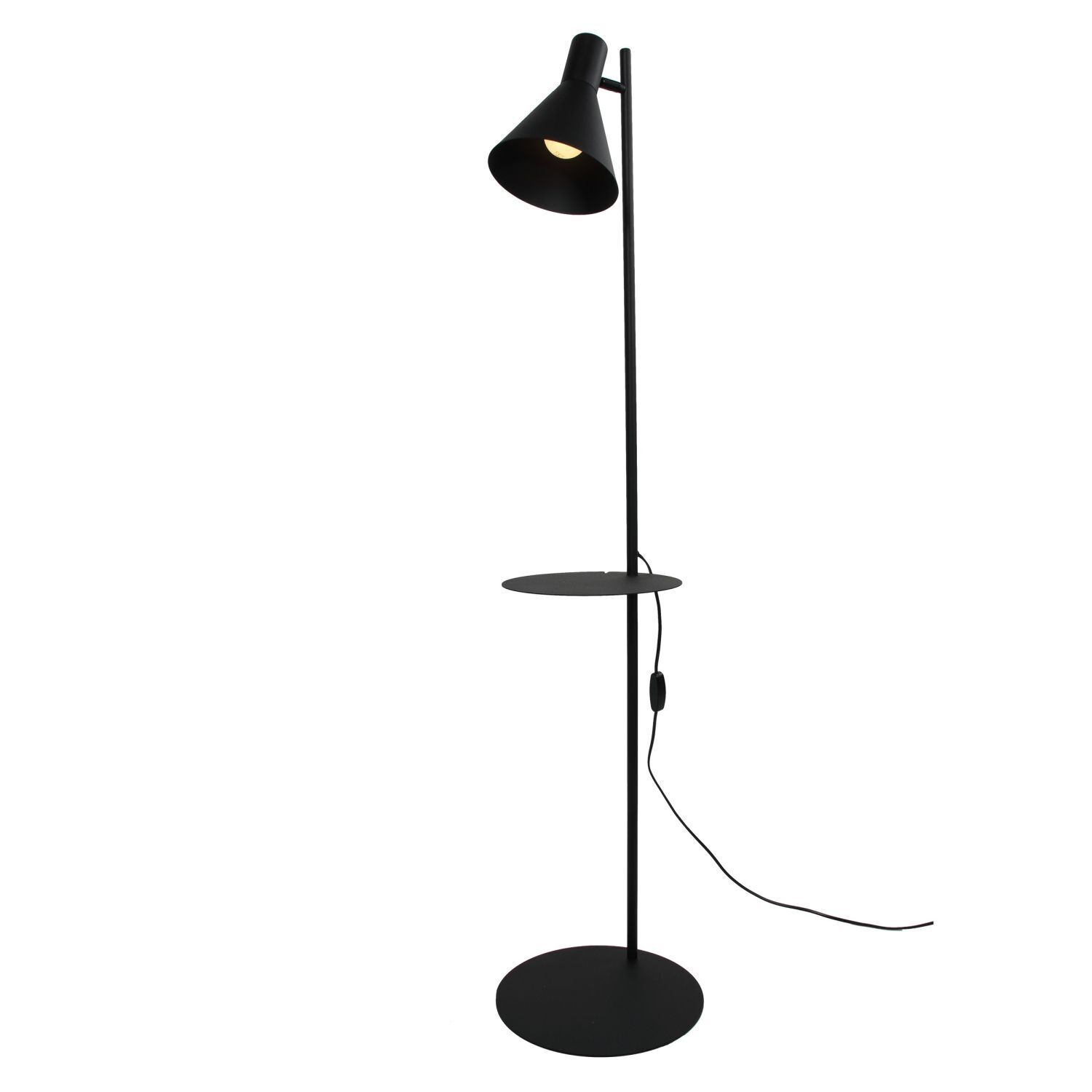 Lampadaire avec support E27 abat-jour réglable noir 138 cm