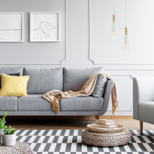 Dekoration für Zuhause, Couch, Kissen, Innenarchitektur, Teppich
