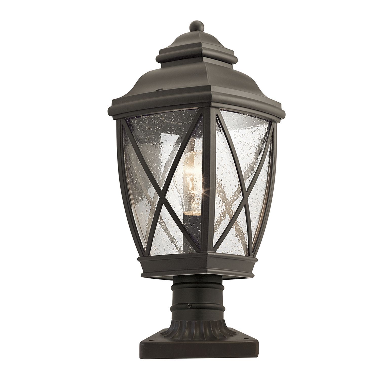 Lampe de socle jardin terrasse 46 cm IP44 en bronze antique