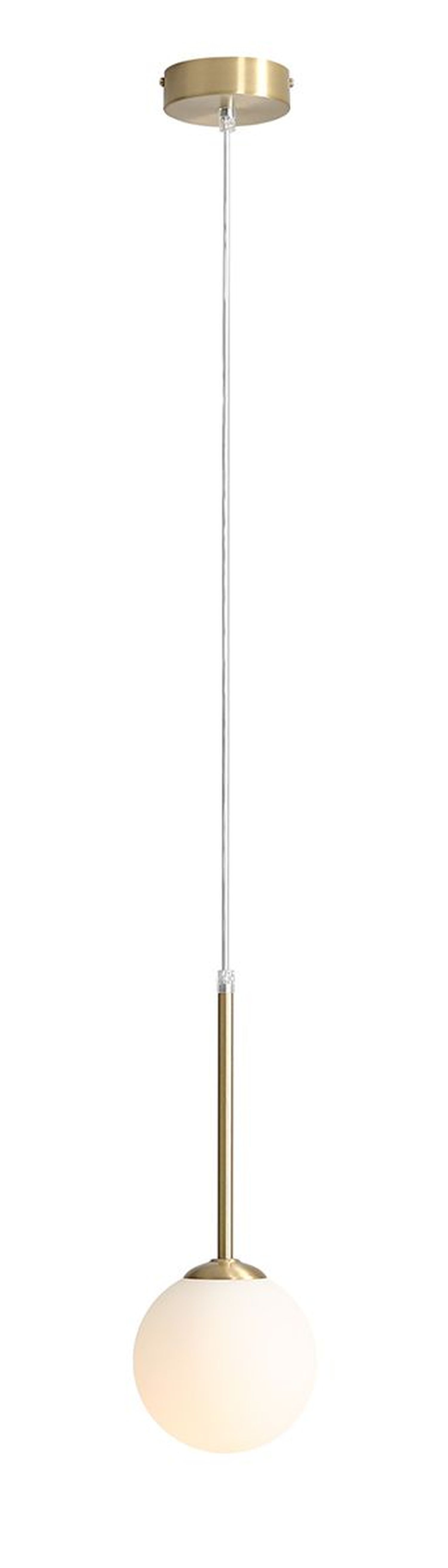 Suspension ronde laiton blanc E14 verre sphérique Moderne