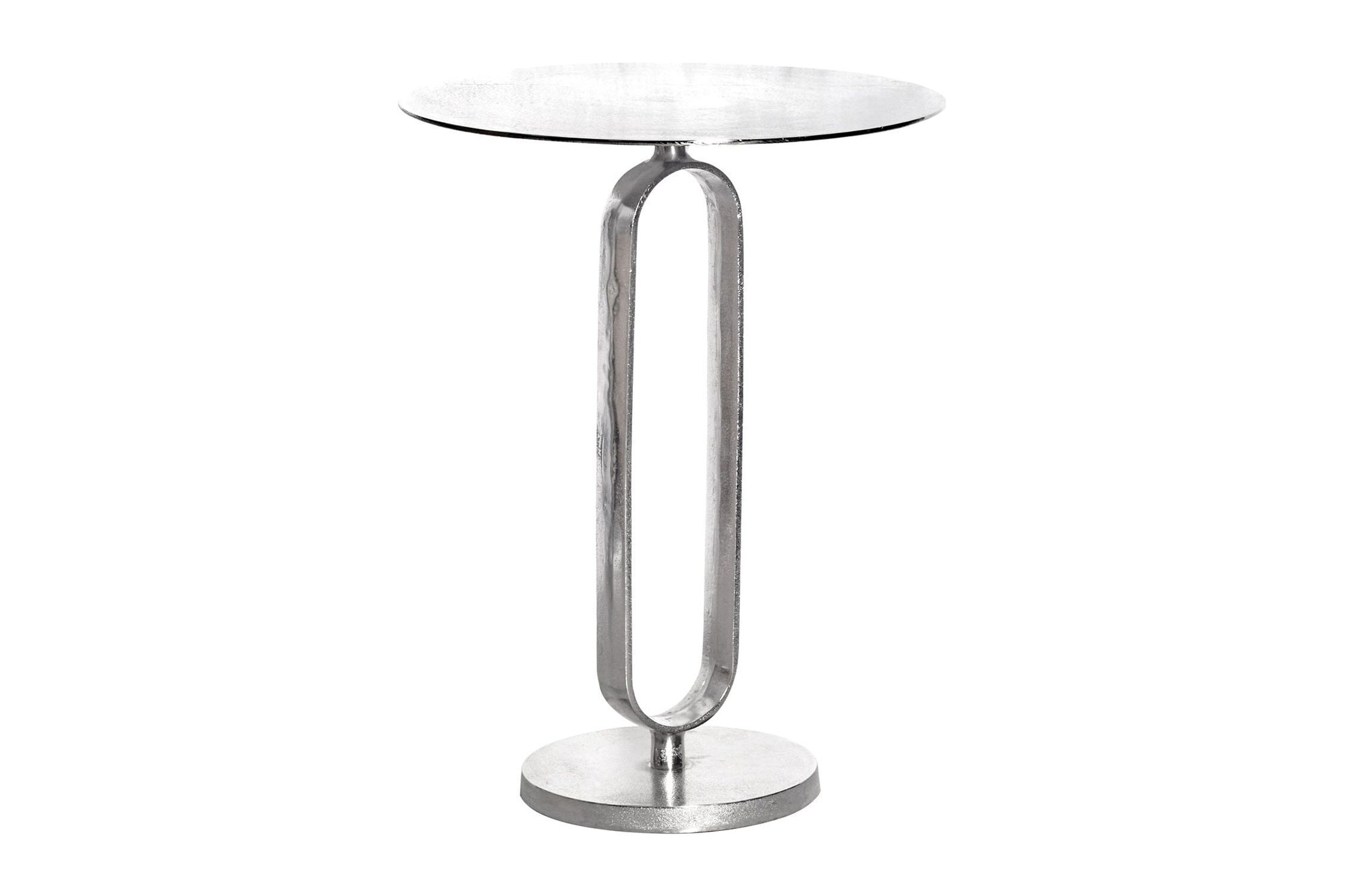 Table d'appoint en métal blanc argenté 45x45 cm artisanale Moebel, Tabelle, Kaffeetisch, Esstisch, Lampe