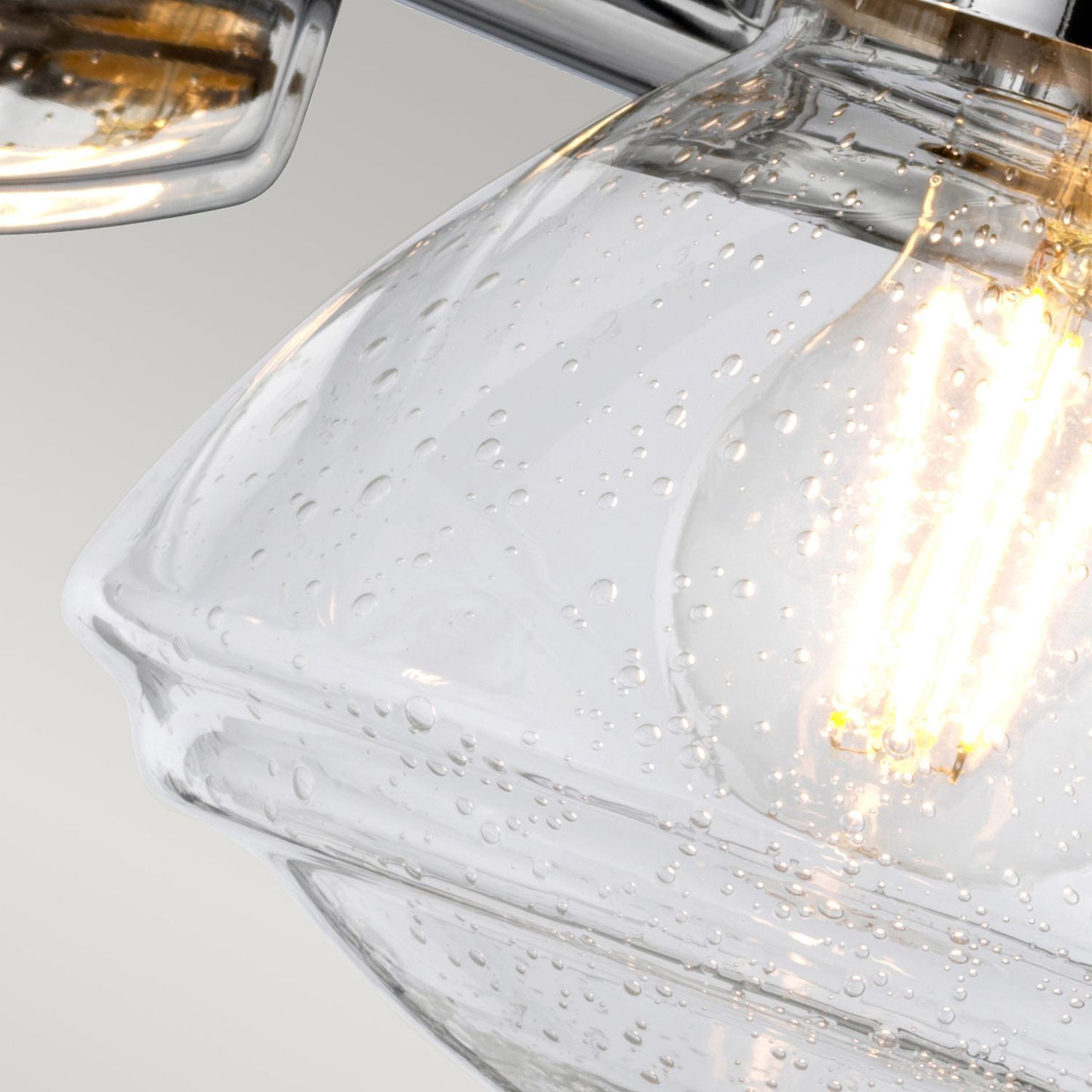 Luminaire de salle de bain mur métal verre 44,9 cm de large IP44 E27