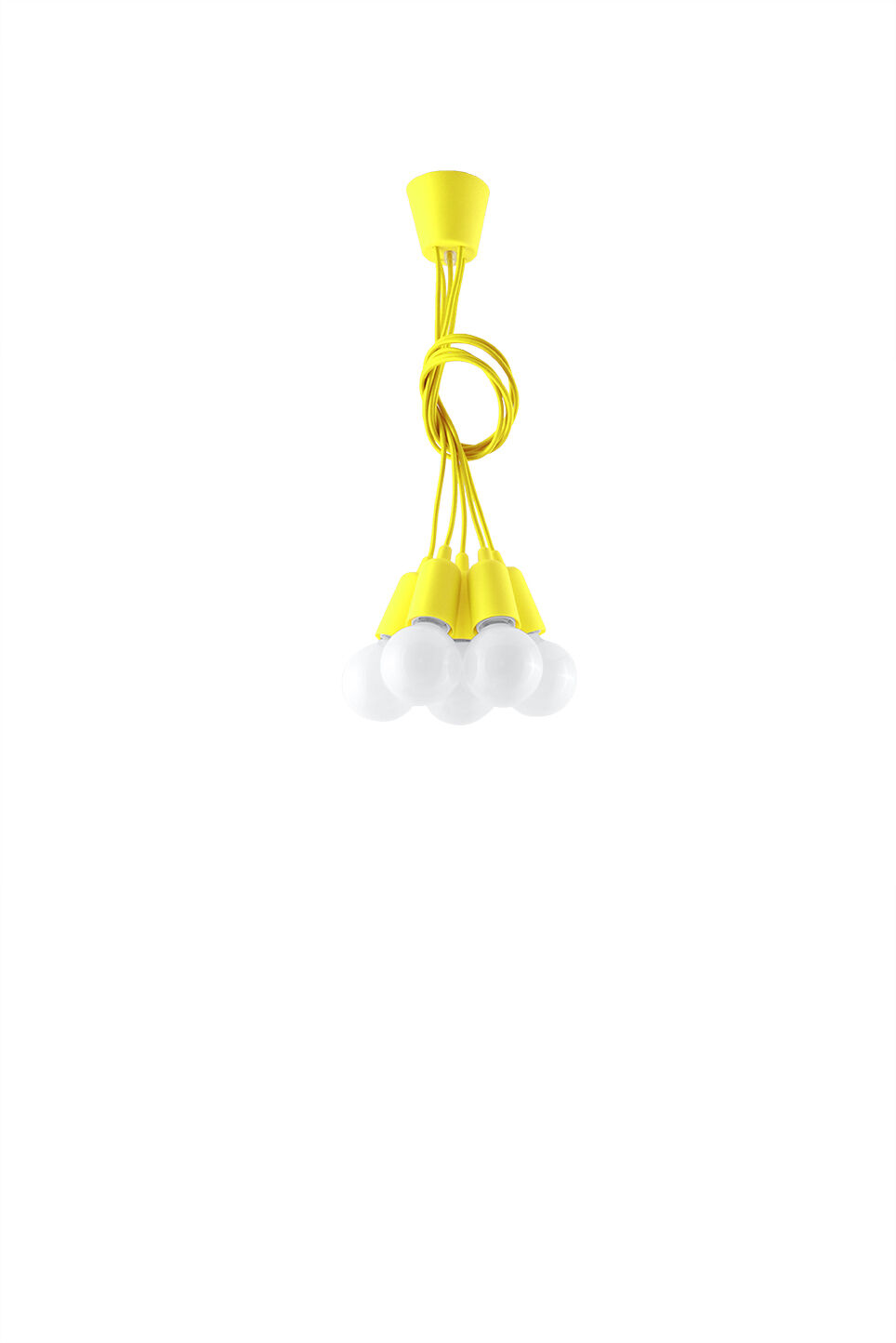 Lampe à suspendre jaune rétro réglable jusqu'à 90 cm pour E27