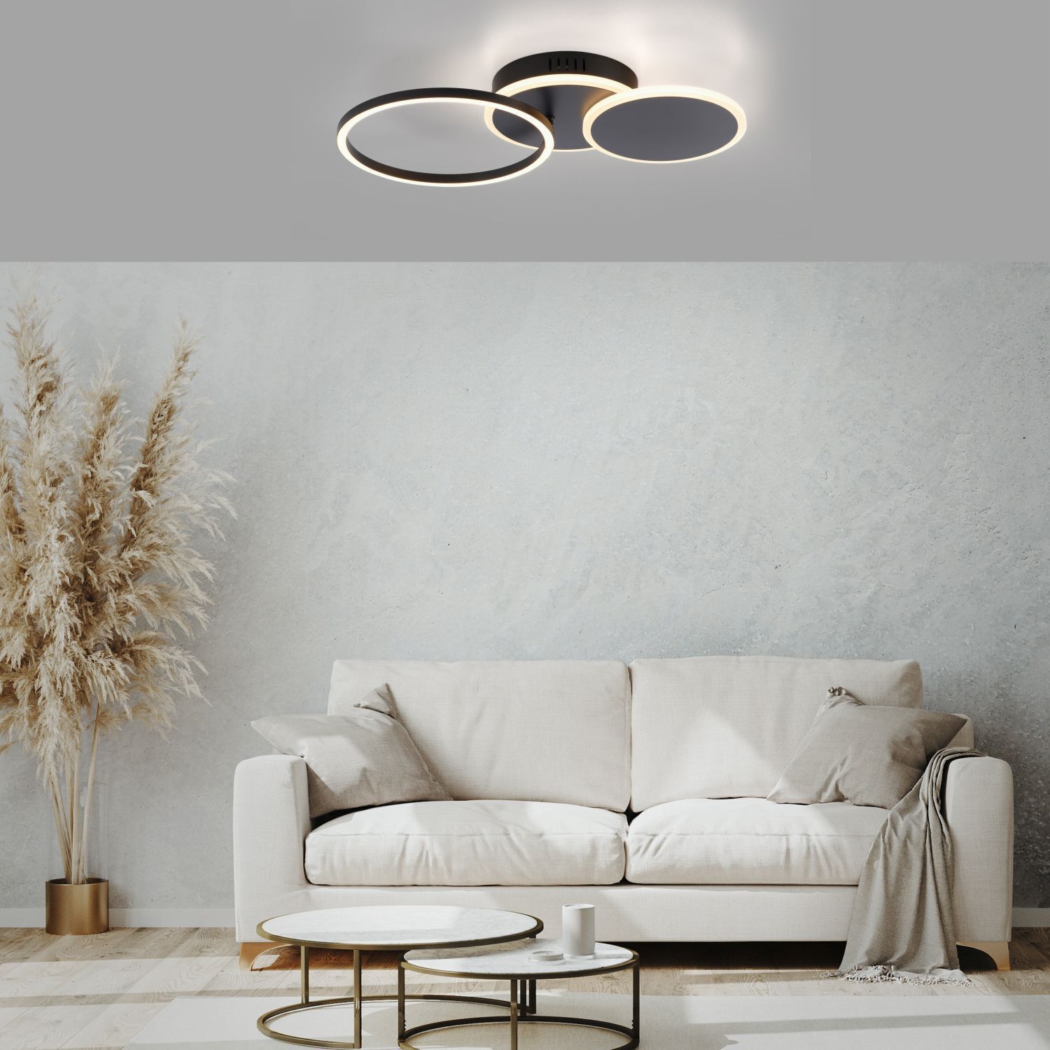 LED Deckenlampe Schwarz Metall warmweiß 26 W beweglich Moebel, Wohnzimmer, Zimmer, Couch, Dekoration für Zuhause