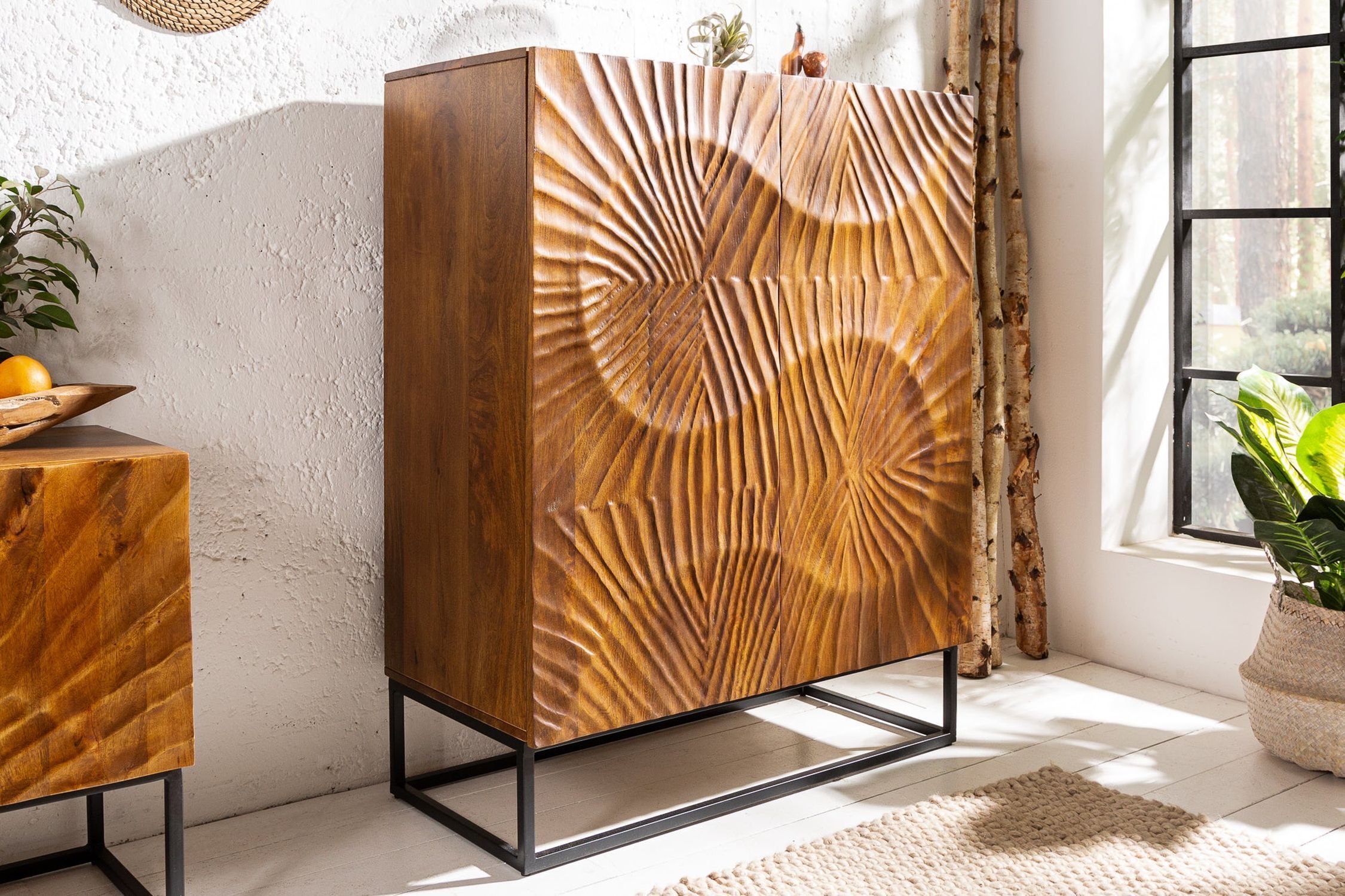 Highboard bois métal 100 x 120 cm travail manuel décoratif Highboard bois métal 100 x 120 cm travail manuel décoratif