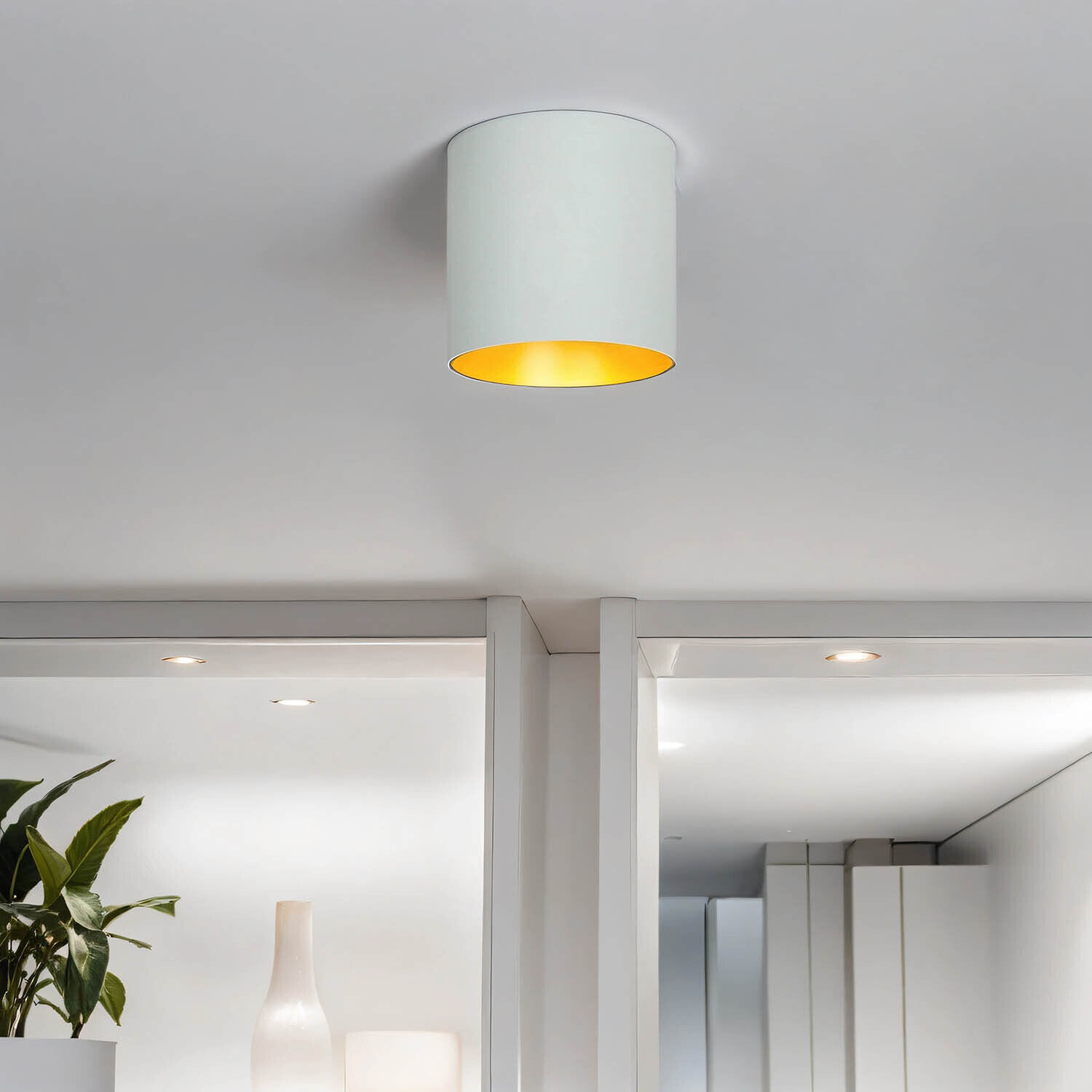 Spot de plafond rond en métal blanc or GU10 POINT Deckenleuchte